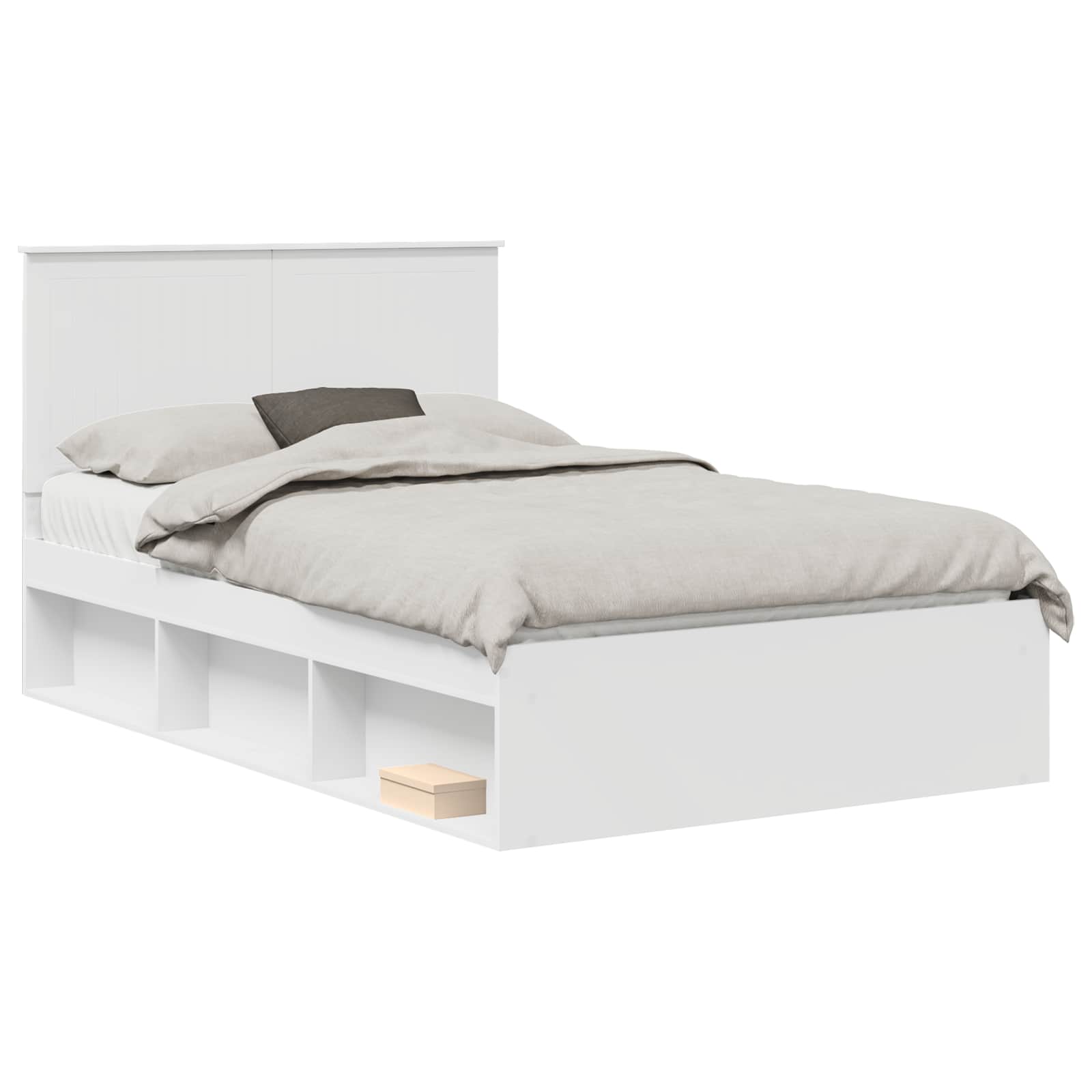 Cadre de lit Blanc 120 x 190 cm Bois de pin massif - XIOS