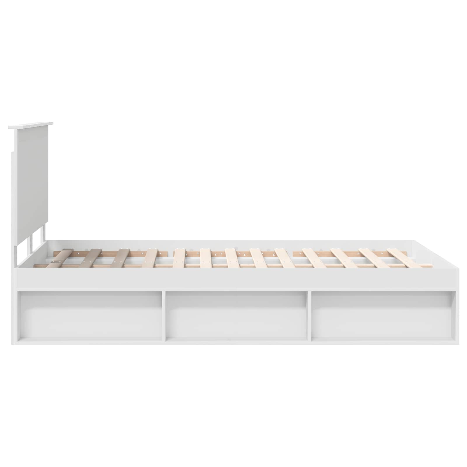Cadre de lit Blanc 120 x 190 cm Bois de pin massif - XIOS