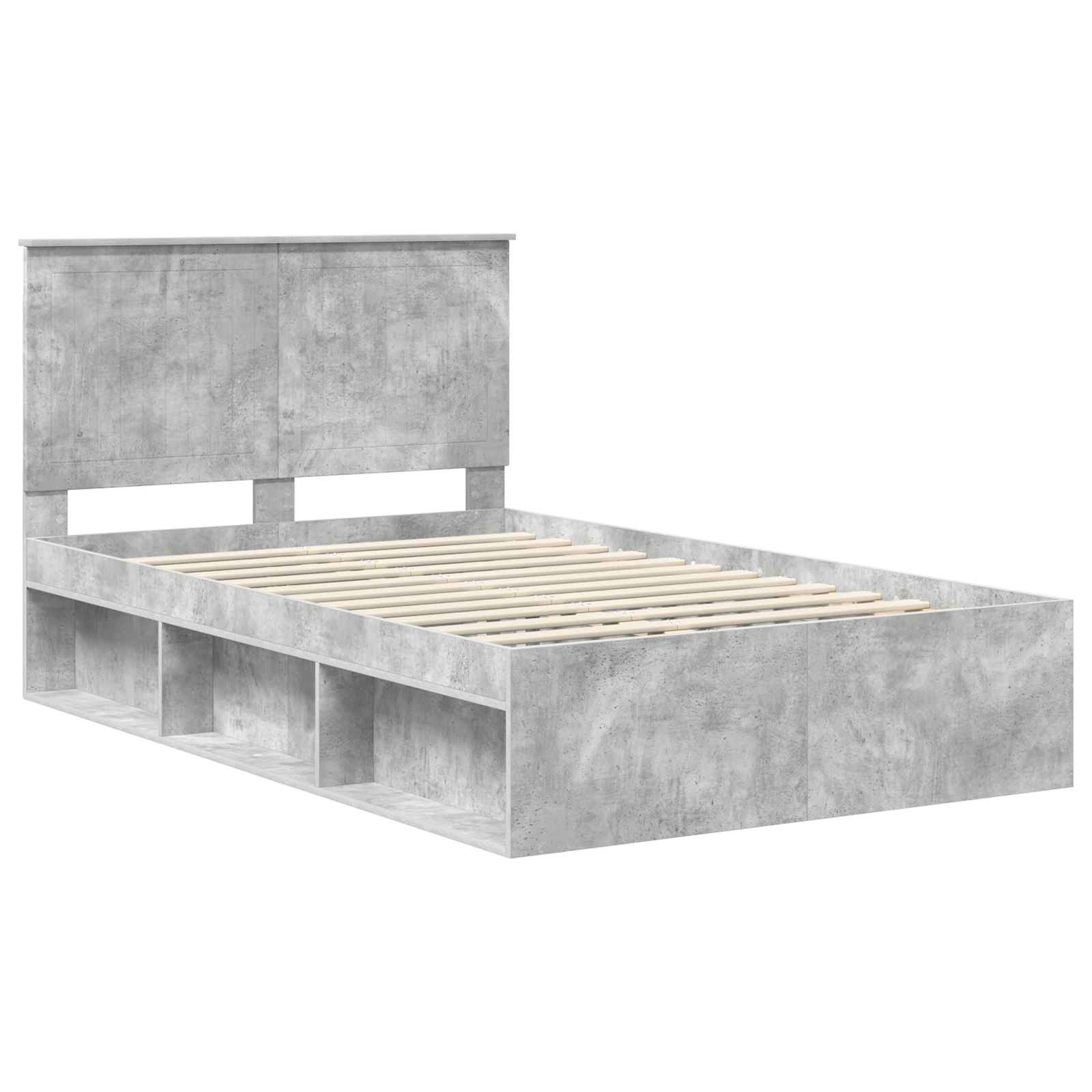 Cadre de lit Béton 120 x 190 cm Bois de pin massif