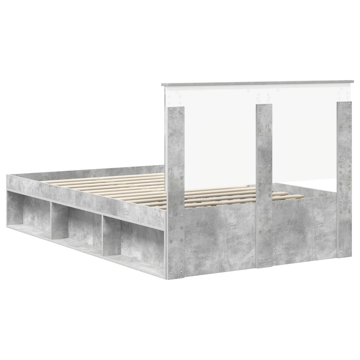 Cadre de lit Gris béton 120 x 190 cm Bois de pin massif