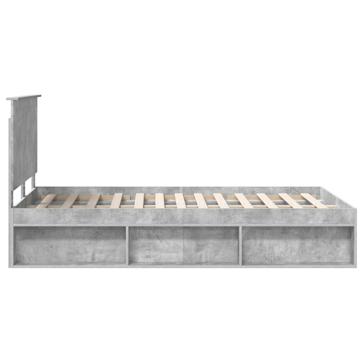 Cadre de lit Gris béton 120 x 190 cm Bois de pin massif
