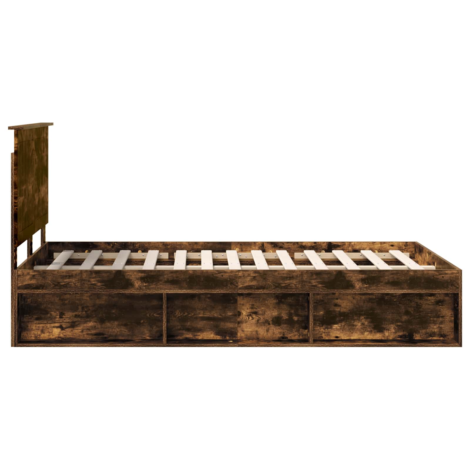 Cadre de lit Chêne fumé 120 x 190 cm Bois de pin massif