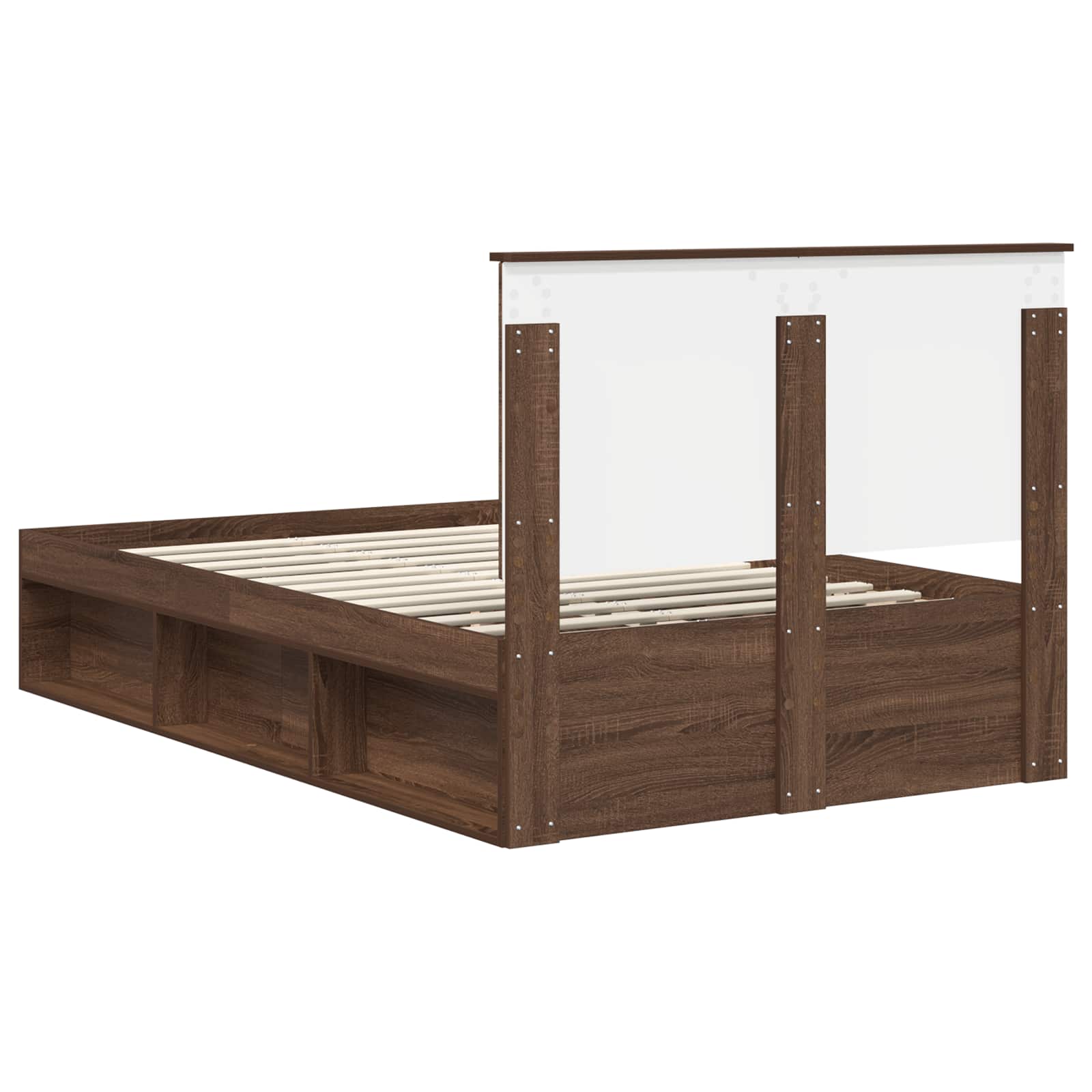 Cadre de lit Chêne brun 120 x 190 cm Bois de pin massif - XIOS