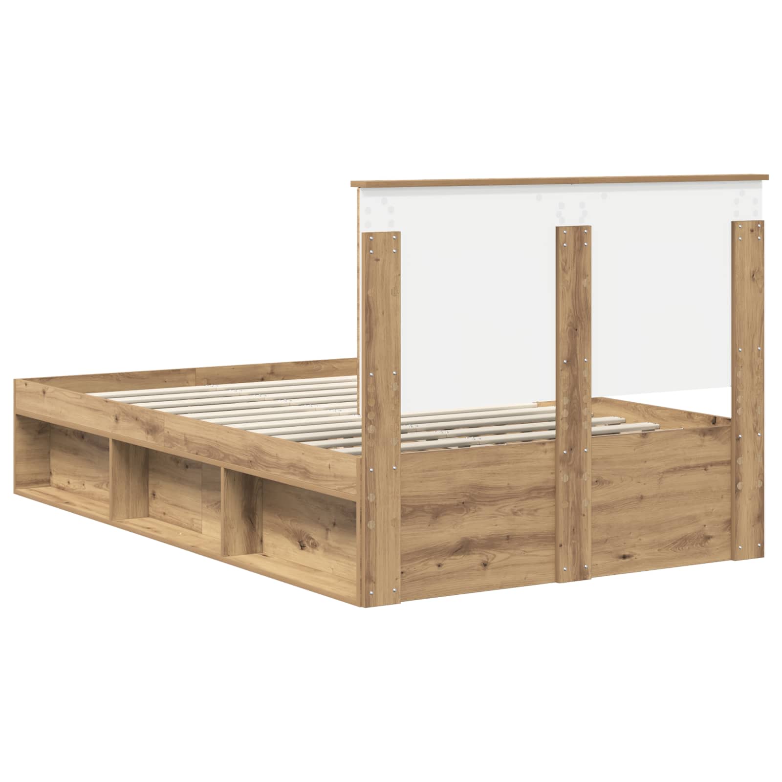 Cadre de lit Chêne artisan 120 x 190 cm Bois de pin massif