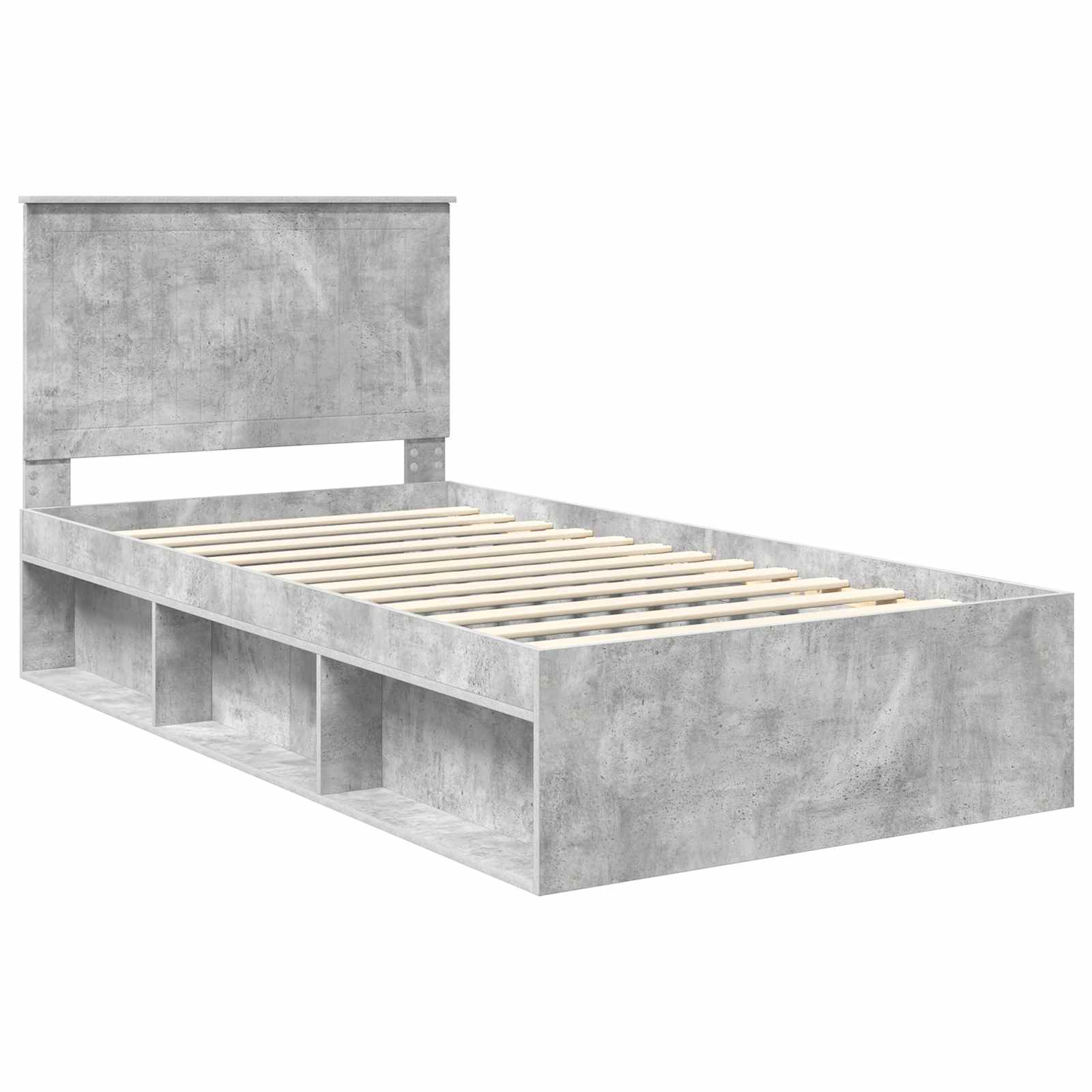 Cadre de lit Gris Béton 100 x 200 cm Bois de pin massif