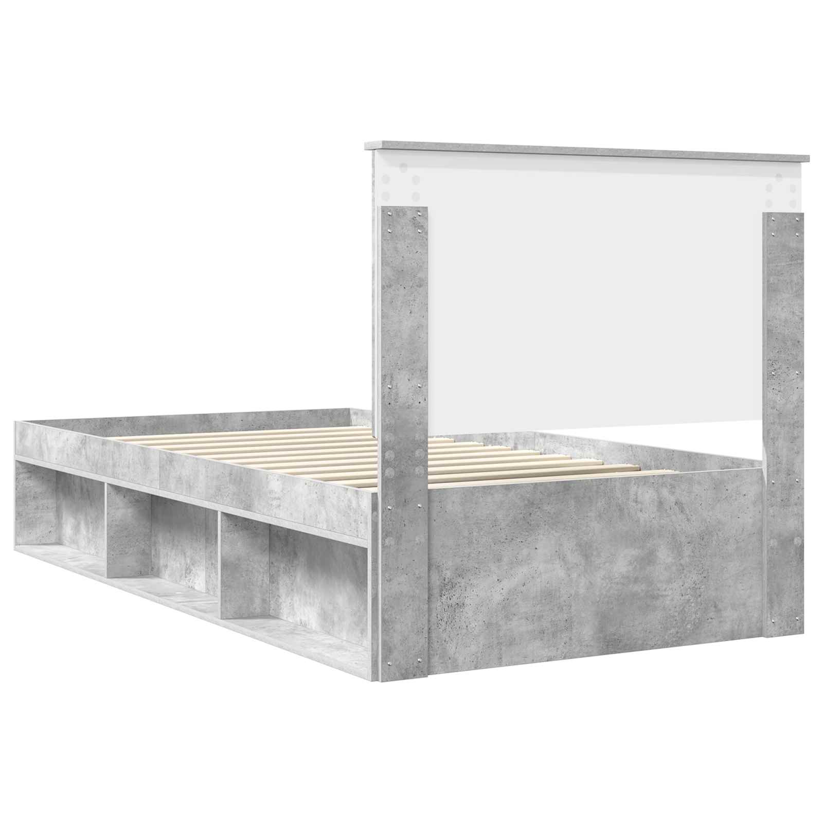 Cadre de lit Gris Béton 100 x 200 cm Bois de pin massif