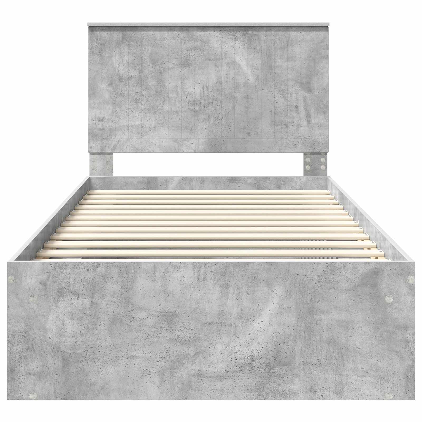 Cadre de lit Gris Béton 100 x 200 cm Bois de pin massif
