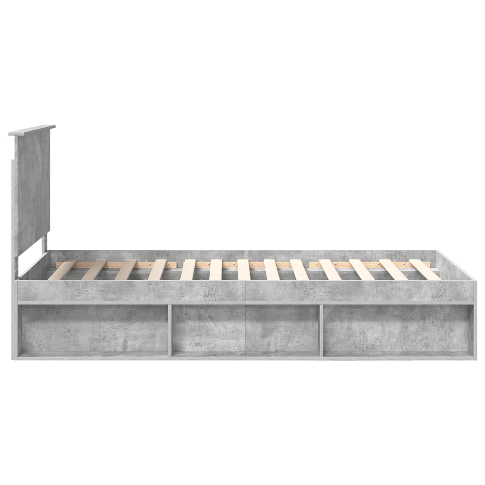 Cadre de lit Gris Béton 100 x 200 cm Bois de pin massif