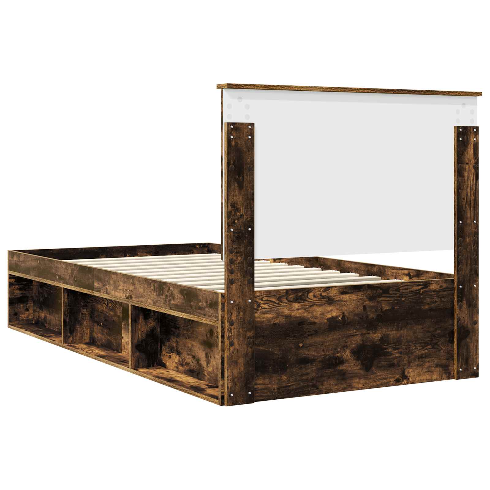 Cadre de lit Chêne fumé 100 x 200 cm Bois de pin massif - XIOS