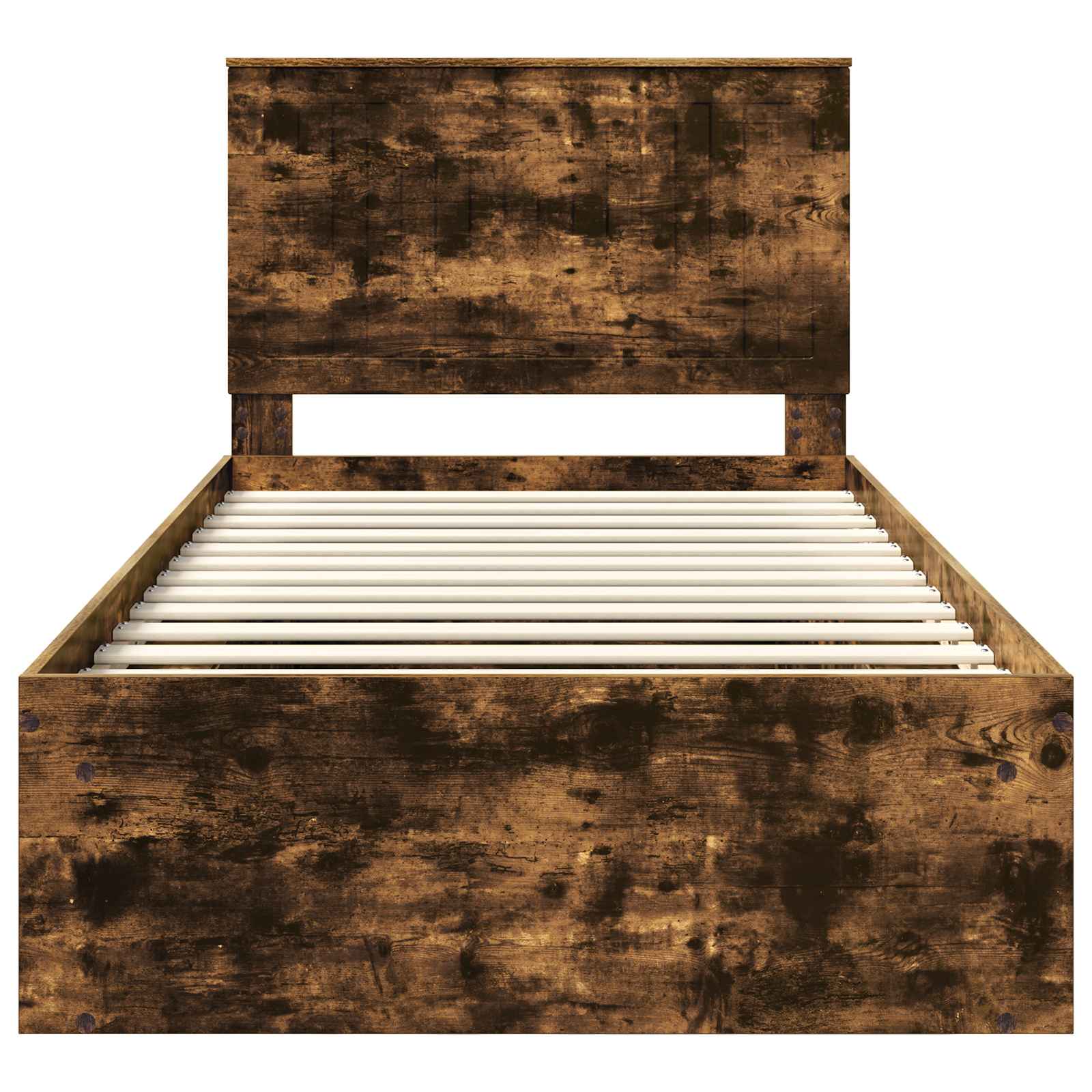 Cadre de lit Chêne fumé 100 x 200 cm Bois de pin massif - XIOS