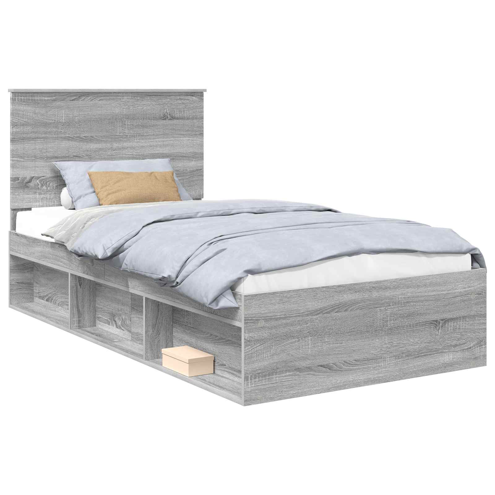 Cadre de lit Gris Sonoma 100 x 200 cm Bois de pin massif - XIOS