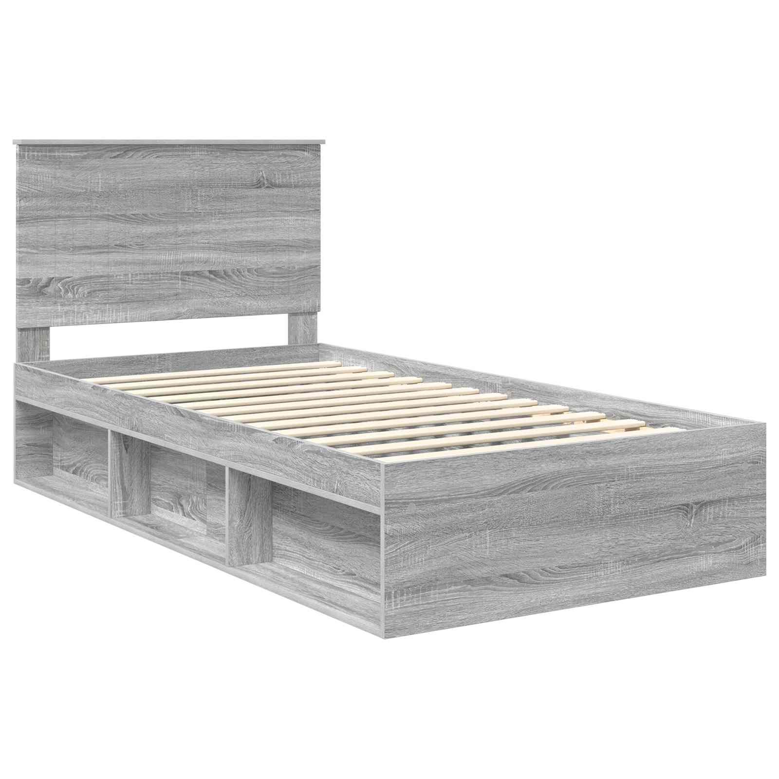 Cadre de lit Gris Sonoma 100 x 200 cm Bois de pin massif - XIOS