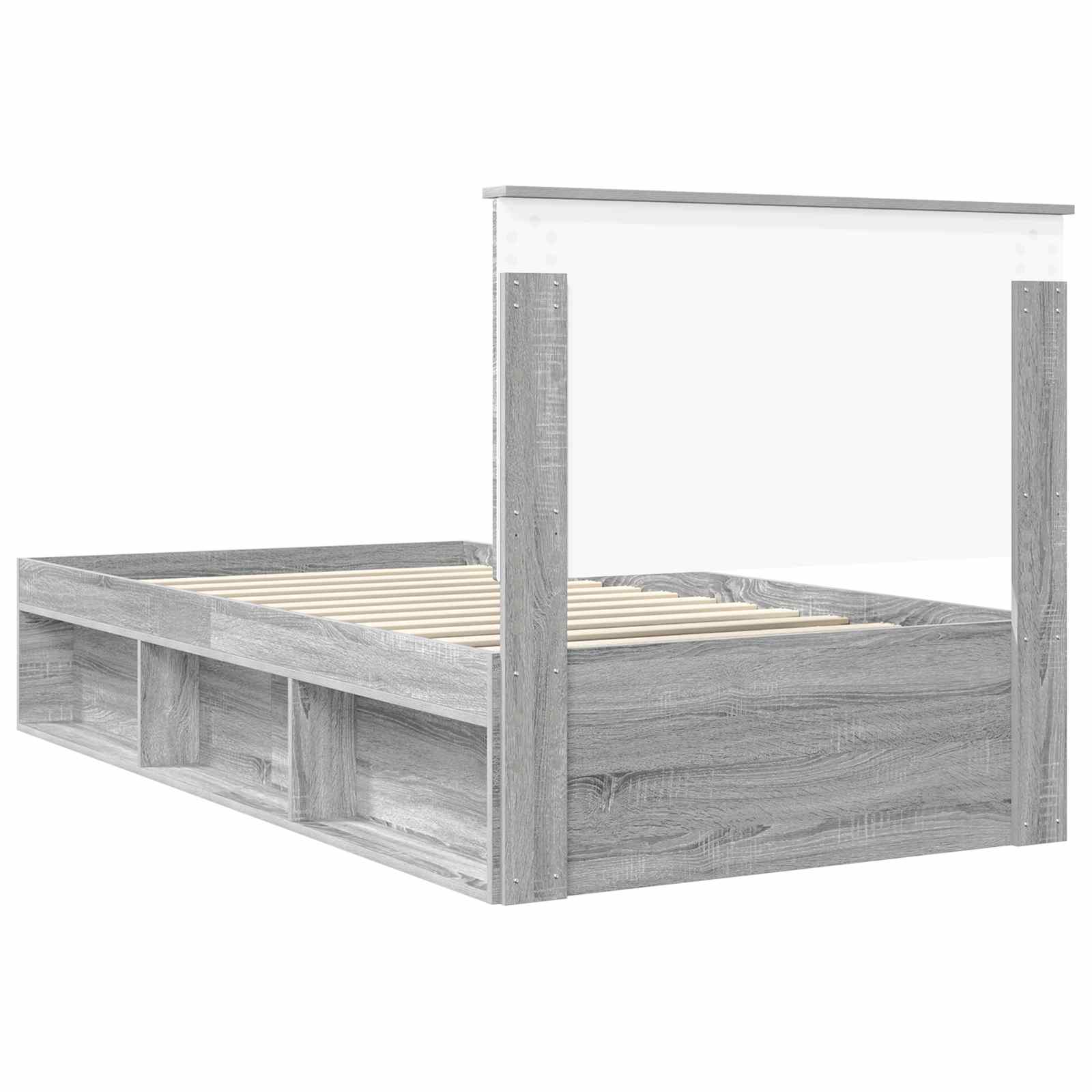Cadre de lit Gris Sonoma 100 x 200 cm Bois de pin massif - XIOS