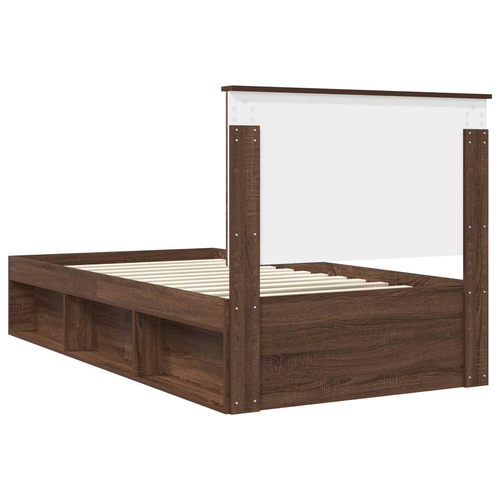 Cadre de lit Chêne brun 100 x 200 cm Bois de pin massif - XIOS