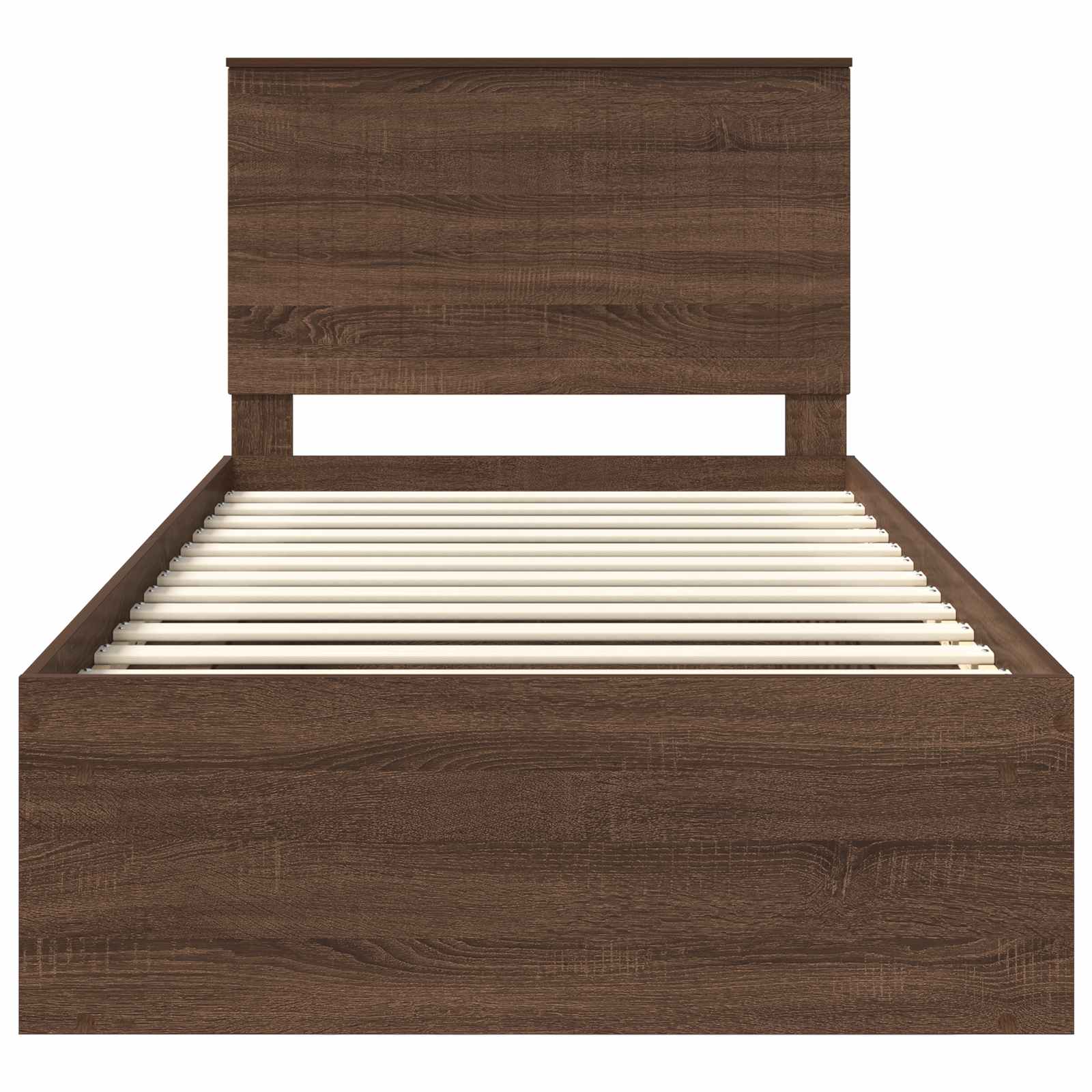 Cadre de lit Chêne brun 100 x 200 cm Bois de pin massif - XIOS