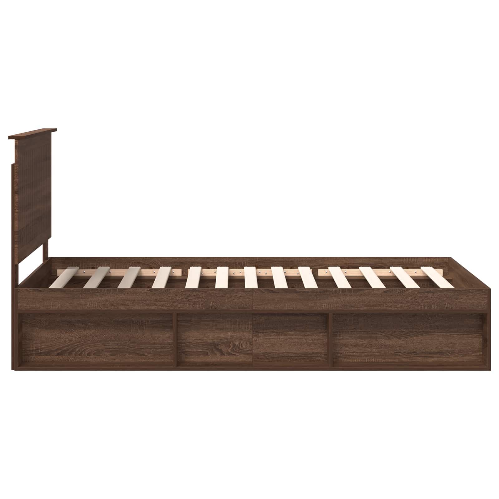 Cadre de lit Chêne brun 100 x 200 cm Bois de pin massif - XIOS