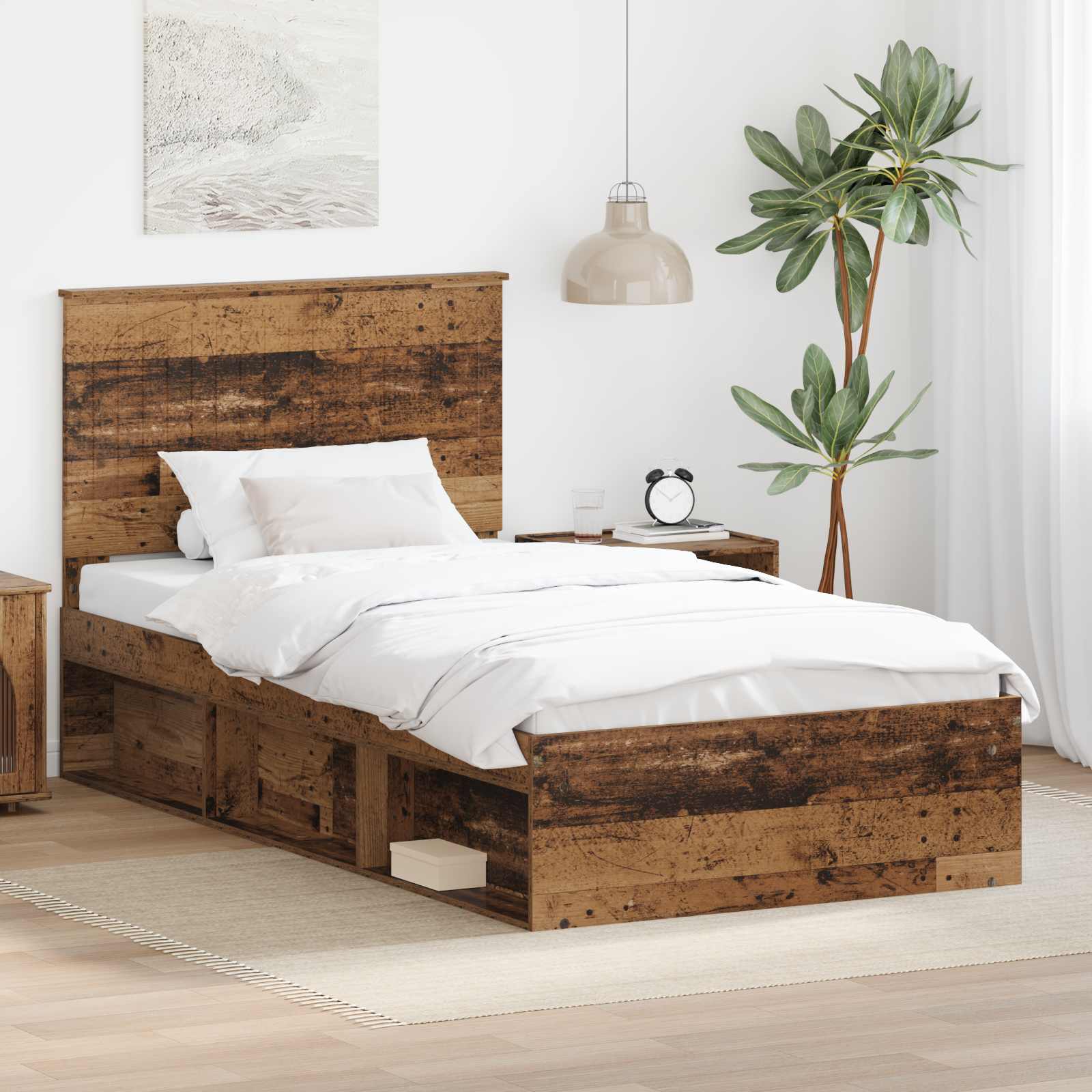 Cadre de lit Bois ancien 100 x 200 cm Bois de pin massif - XIOS