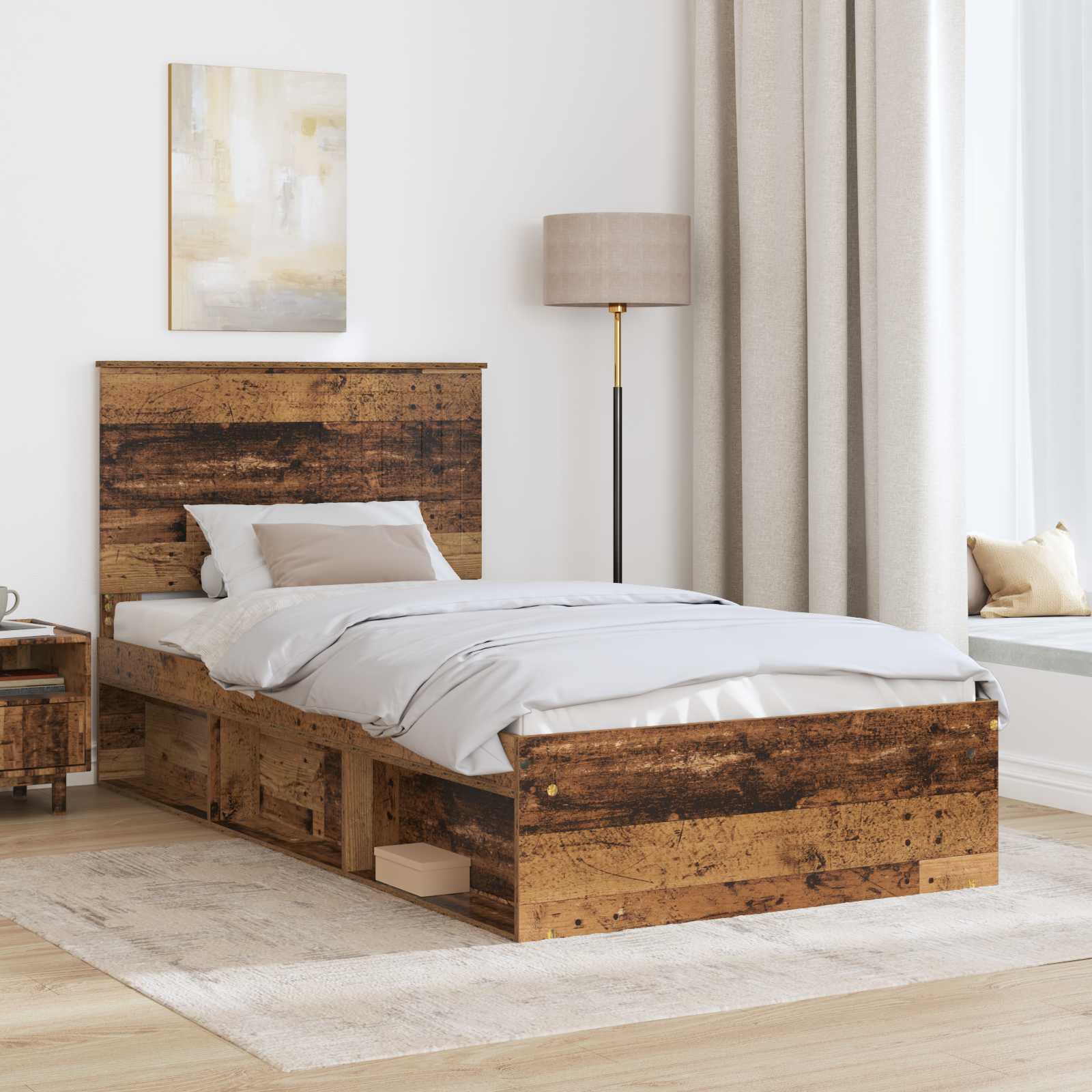 Cadre de lit Bois ancien 100 x 200 cm Bois de pin massif - XIOS