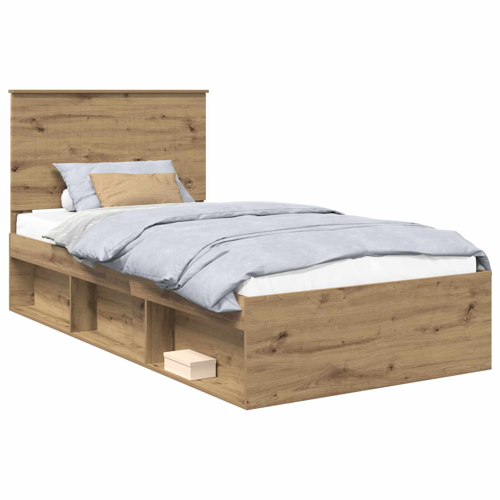 Cadre de lit Chêne artisan 100 x 200 cm Bois de pin massif - XIOS