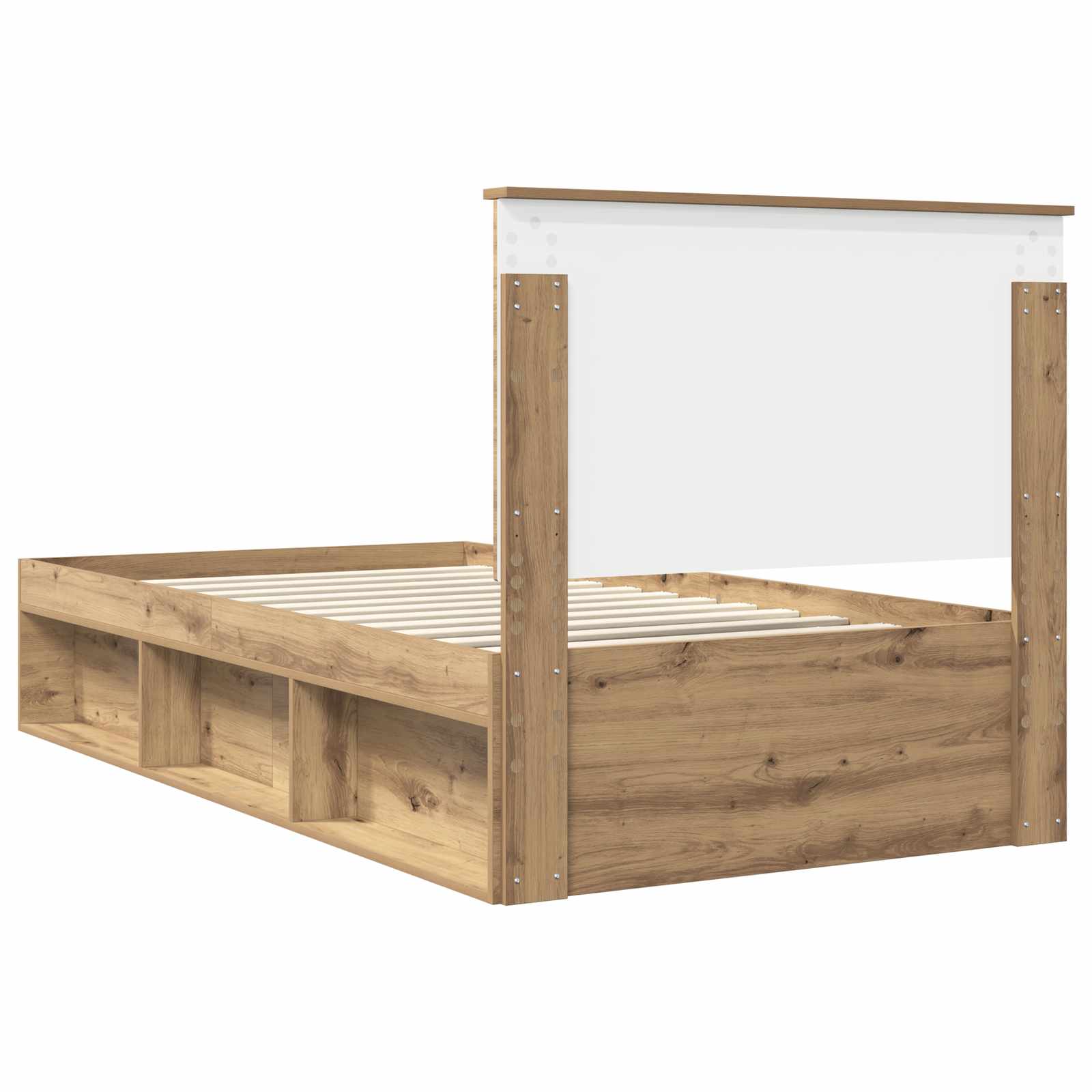 Cadre de lit Chêne artisan 100 x 200 cm Bois de pin massif - XIOS