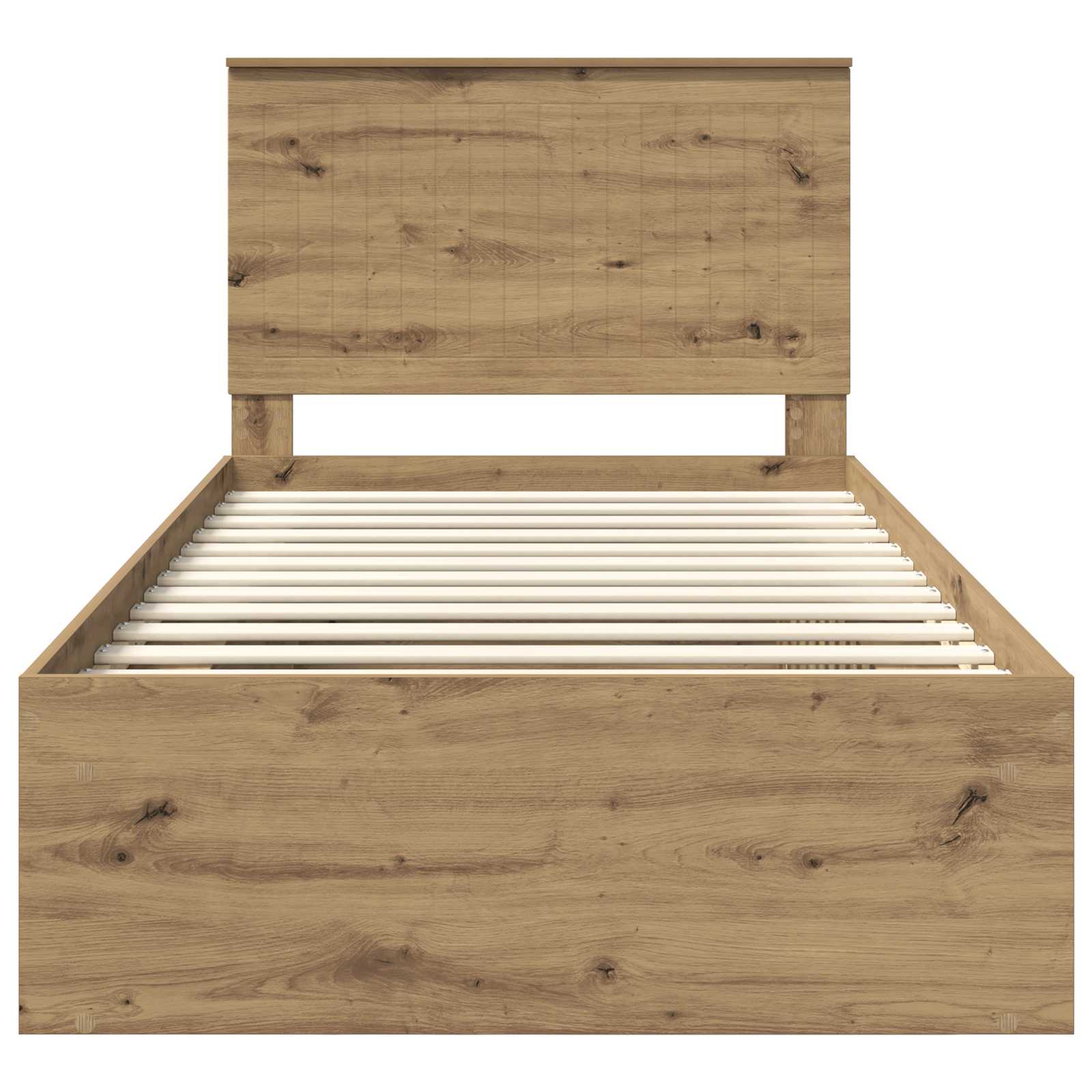 Cadre de lit Chêne artisan 100 x 200 cm Bois de pin massif - XIOS