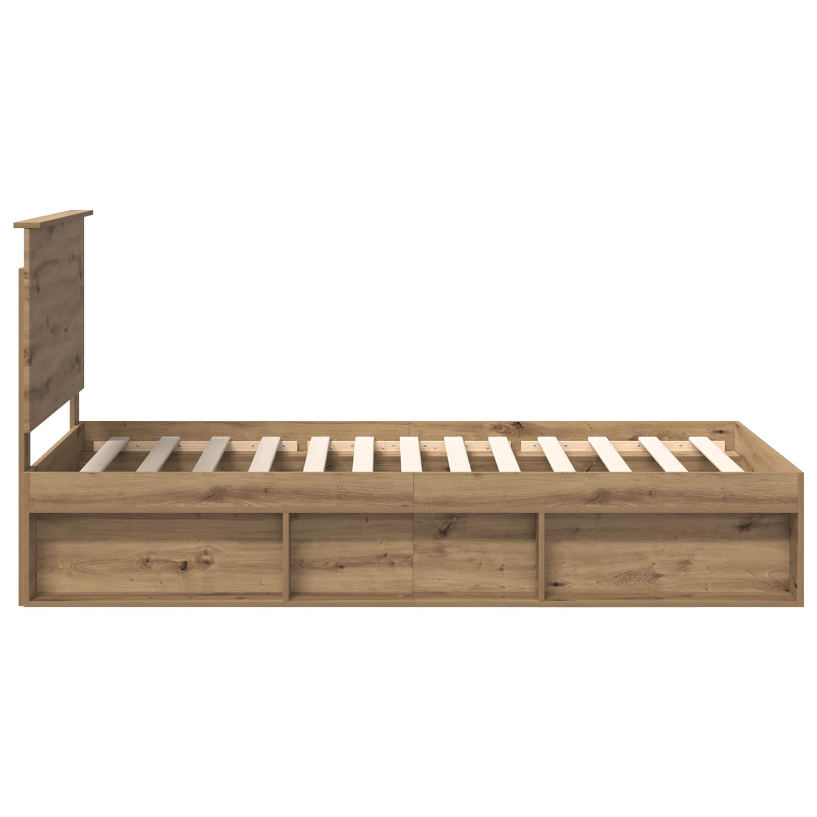 Cadre de lit Chêne artisan 100 x 200 cm Bois de pin massif - XIOS