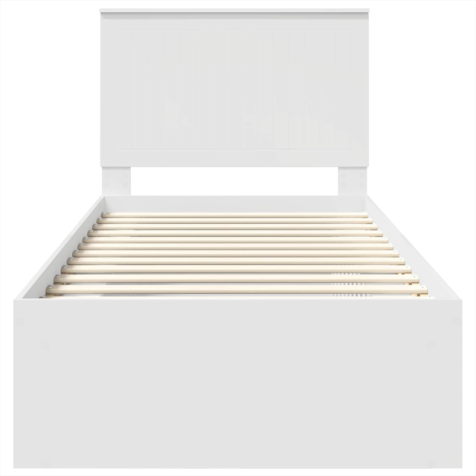 Cadre de lit avec tête de lit Blanc 90 x 200 cm Pin massif - XIOS