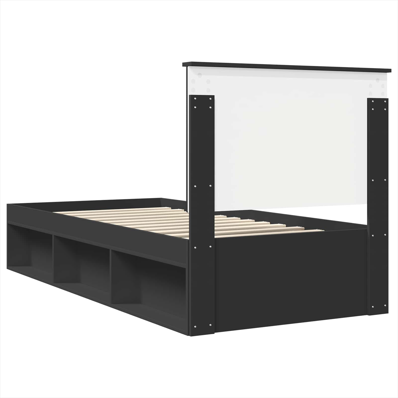 Cadre de lit Noir 90 x 200 cm Bois de pin massif - XIOS