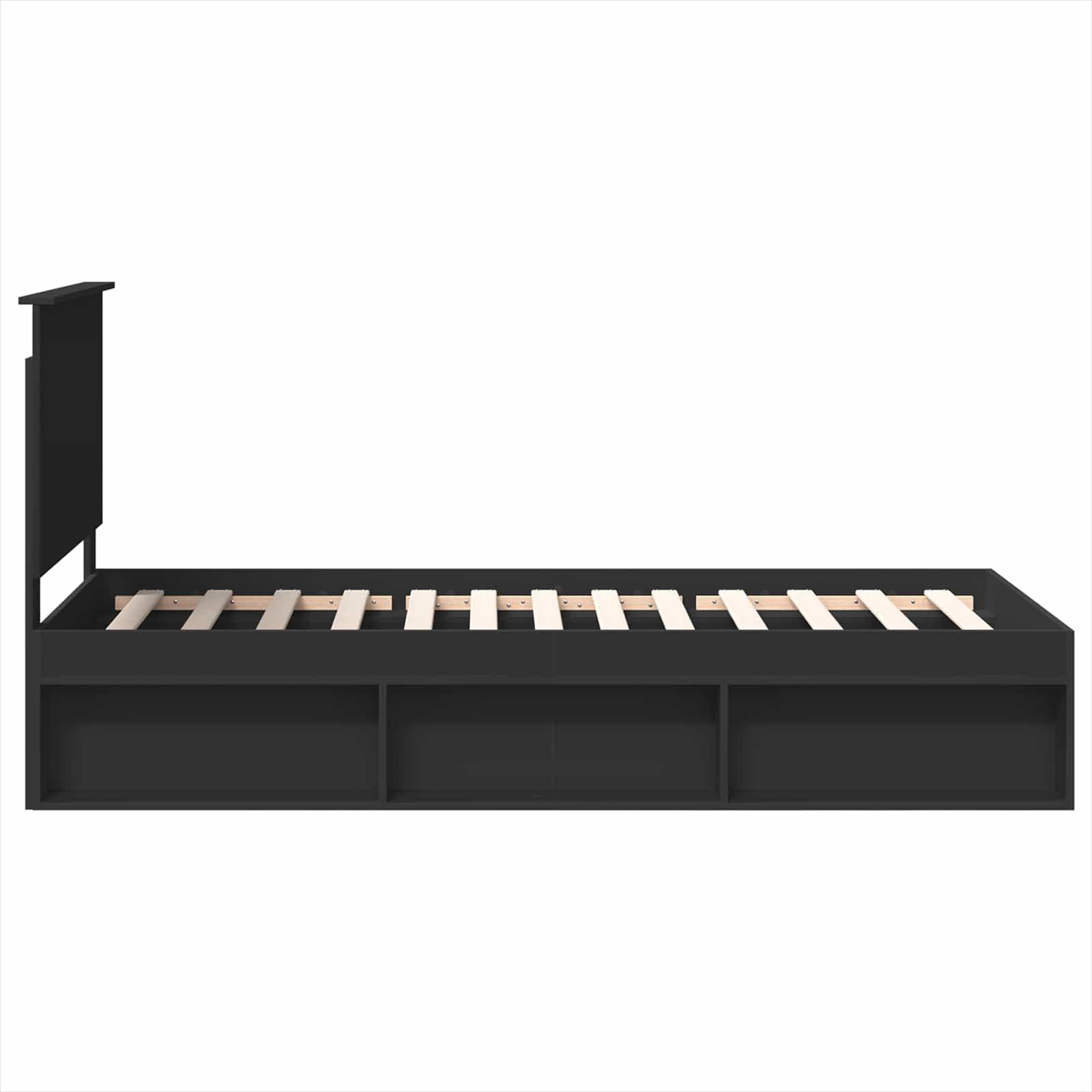 Cadre de lit Noir 90 x 200 cm Bois de pin massif - XIOS