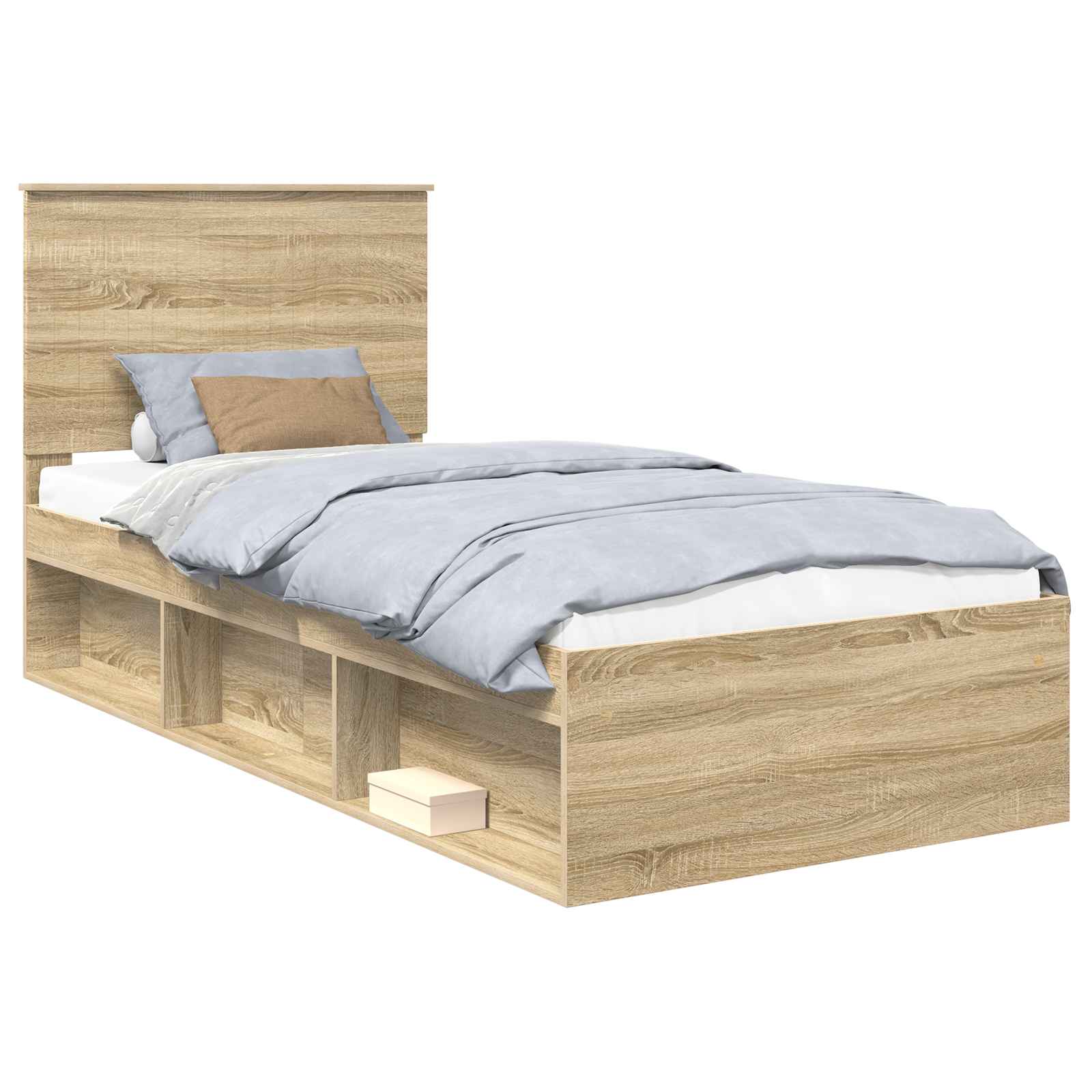 Cadre de lit Chêne Sonoma 90 x 190 cm Bois de pin massif - XIOS