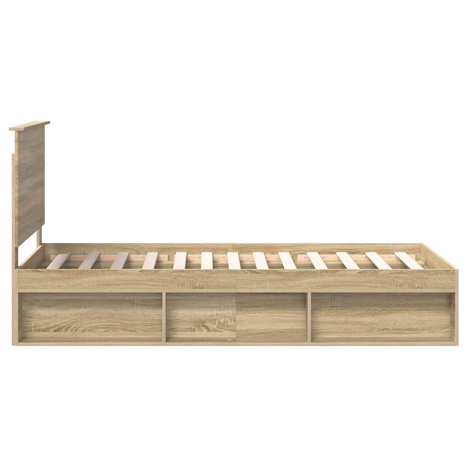 Cadre de lit Chêne Sonoma 90 x 190 cm Bois de pin massif - XIOS