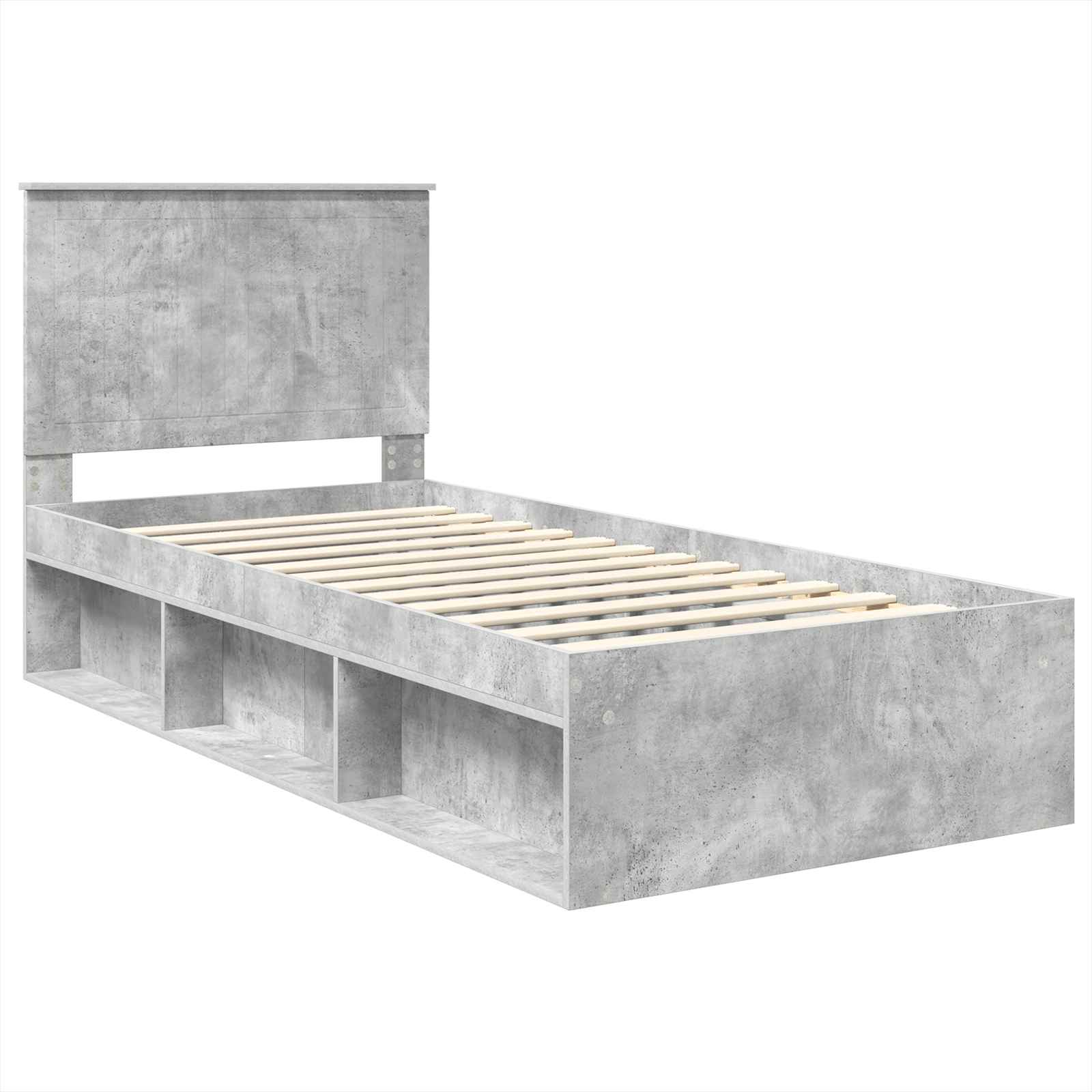 Cadre de lit Béton 90 x 200 cm Bois de pin massif - XIOS