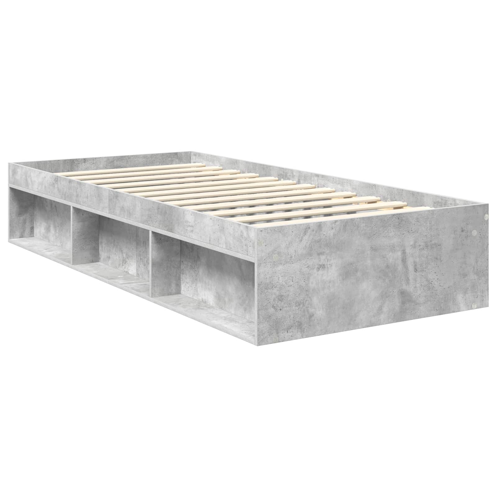 Cadre de lit Béton 90 x 200 cm Bois de pin massif - XIOS