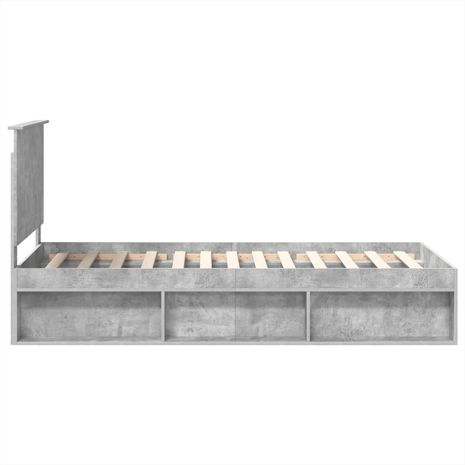 Cadre de lit Béton 90 x 200 cm Bois de pin massif - XIOS