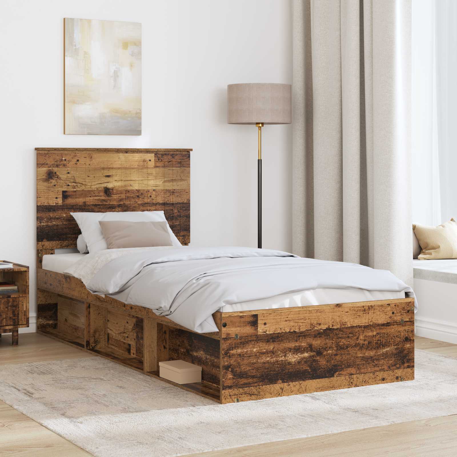 Cadre de lit Bois ancien 90 x 200 cm Bois de pin massif