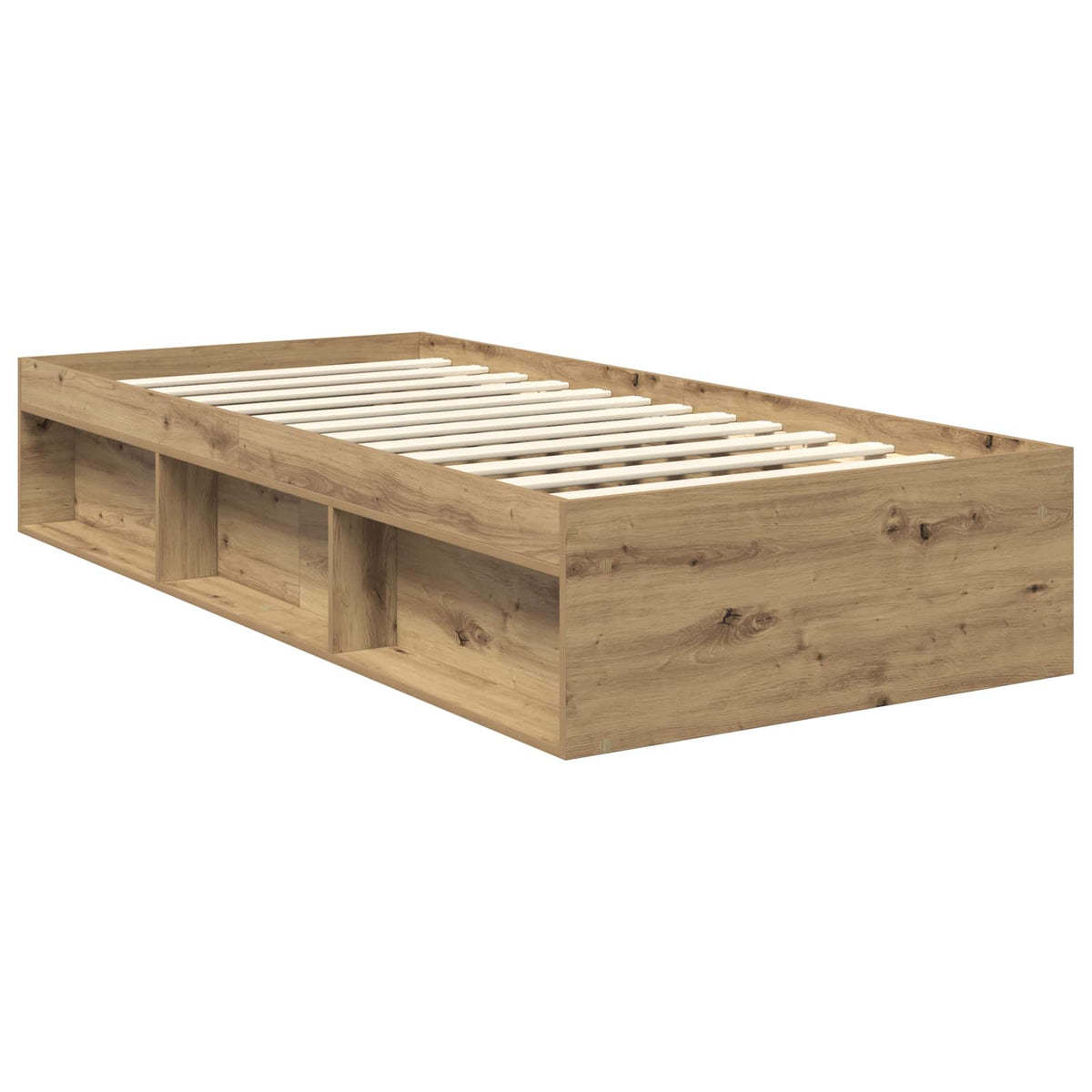 Cadre de lit Chêne artisanal 90 x 200 cm Bois de pin massif
