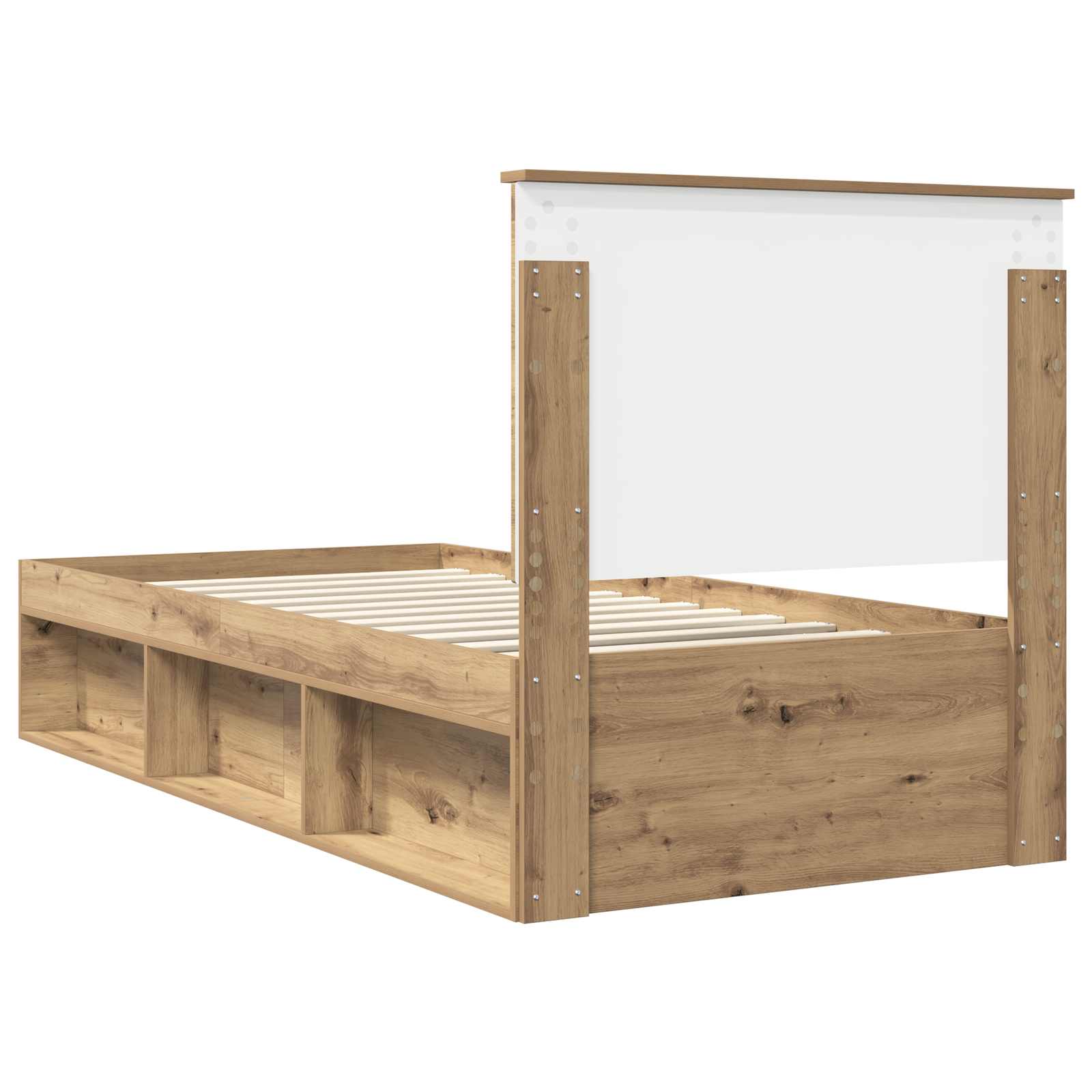Cadre de lit Chêne artisan 90 x 200 cm Bois de pin massif