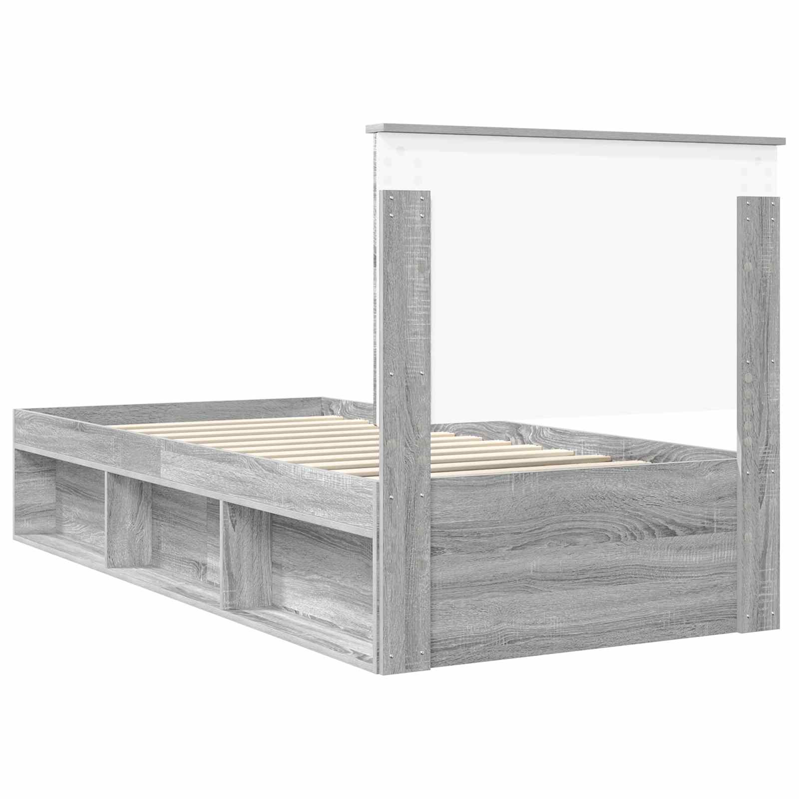 Cadre de lit Gris Sonoma 90 x 190 cm Bois de pin massif
