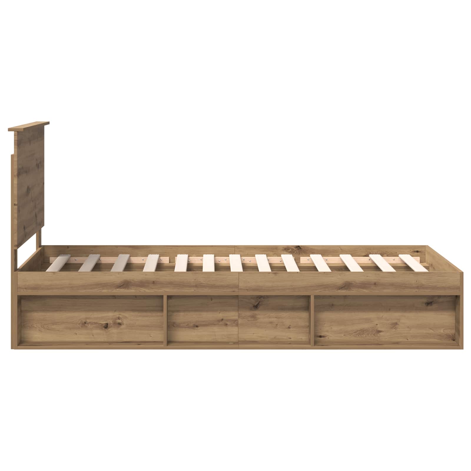 Cadre de lit Chêne artisan 90 x 190 cm Bois de pin massif