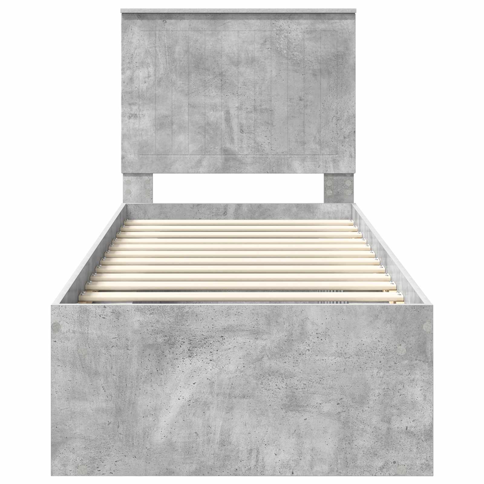 Cadre de lit Gris Béton 75 x 190 cm Bois de pin massif