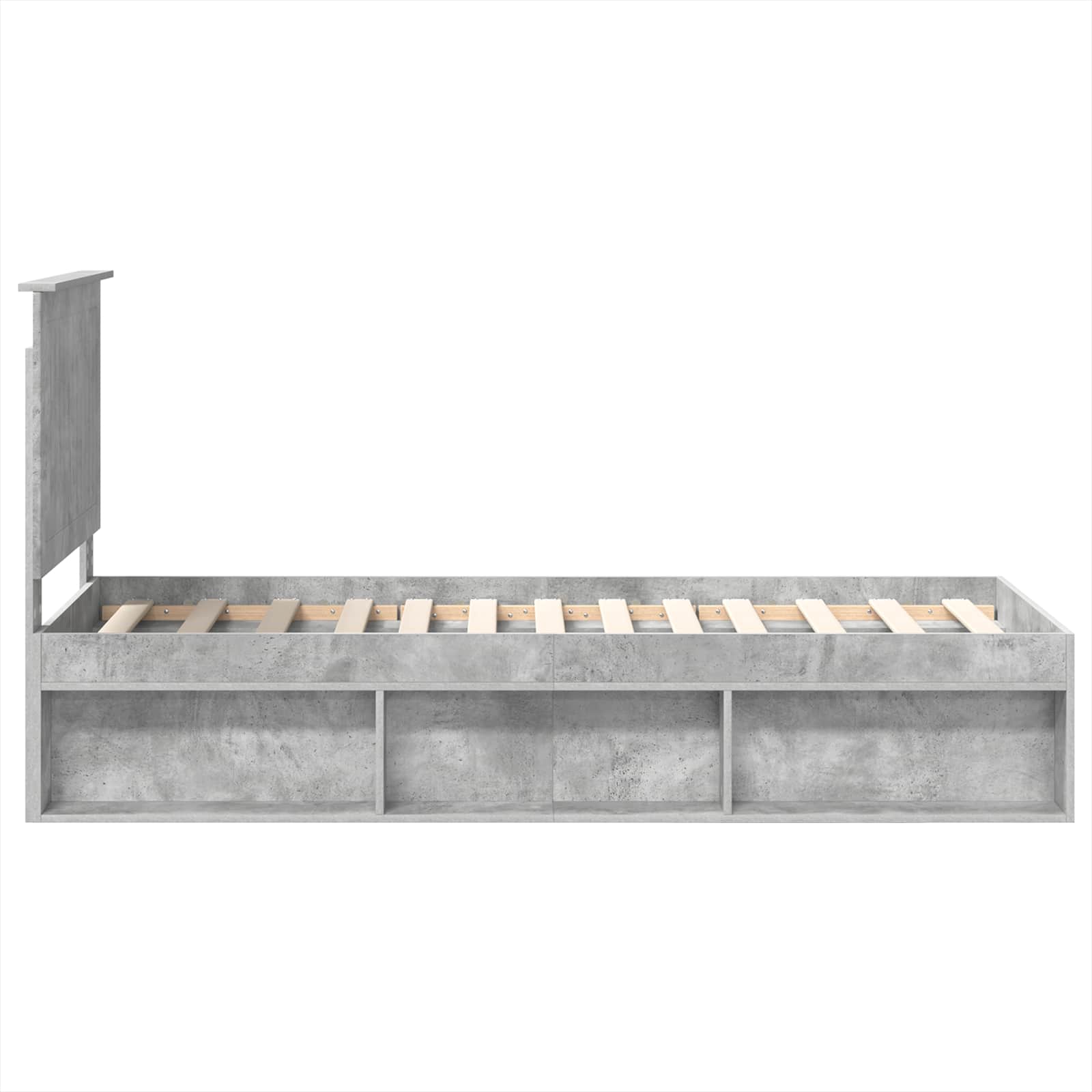 Cadre de lit Gris Béton 75 x 190 cm Bois de pin massif