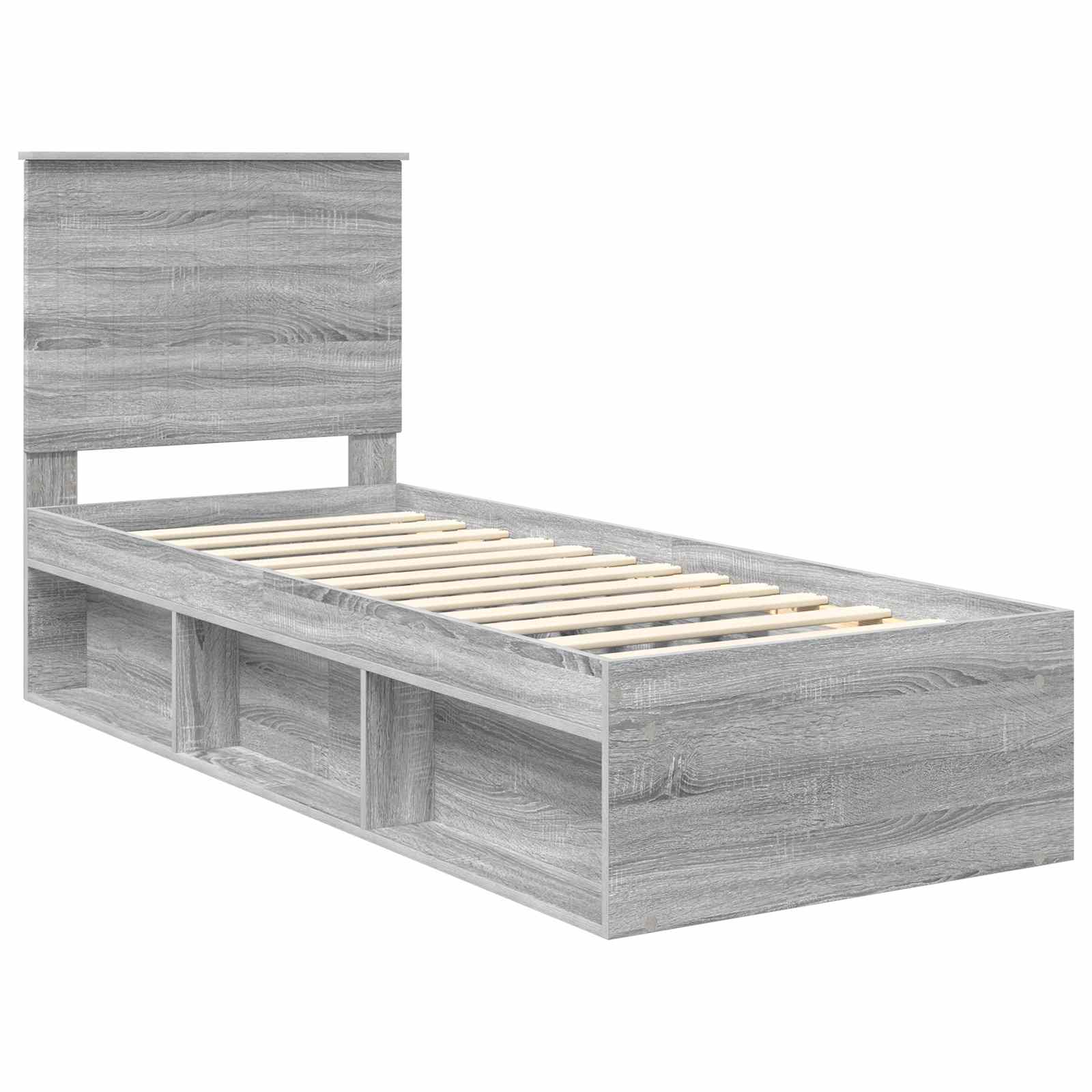 Cadre de lit Gris Sonoma 75 x 190 cm Bois de pin massif - XIOS