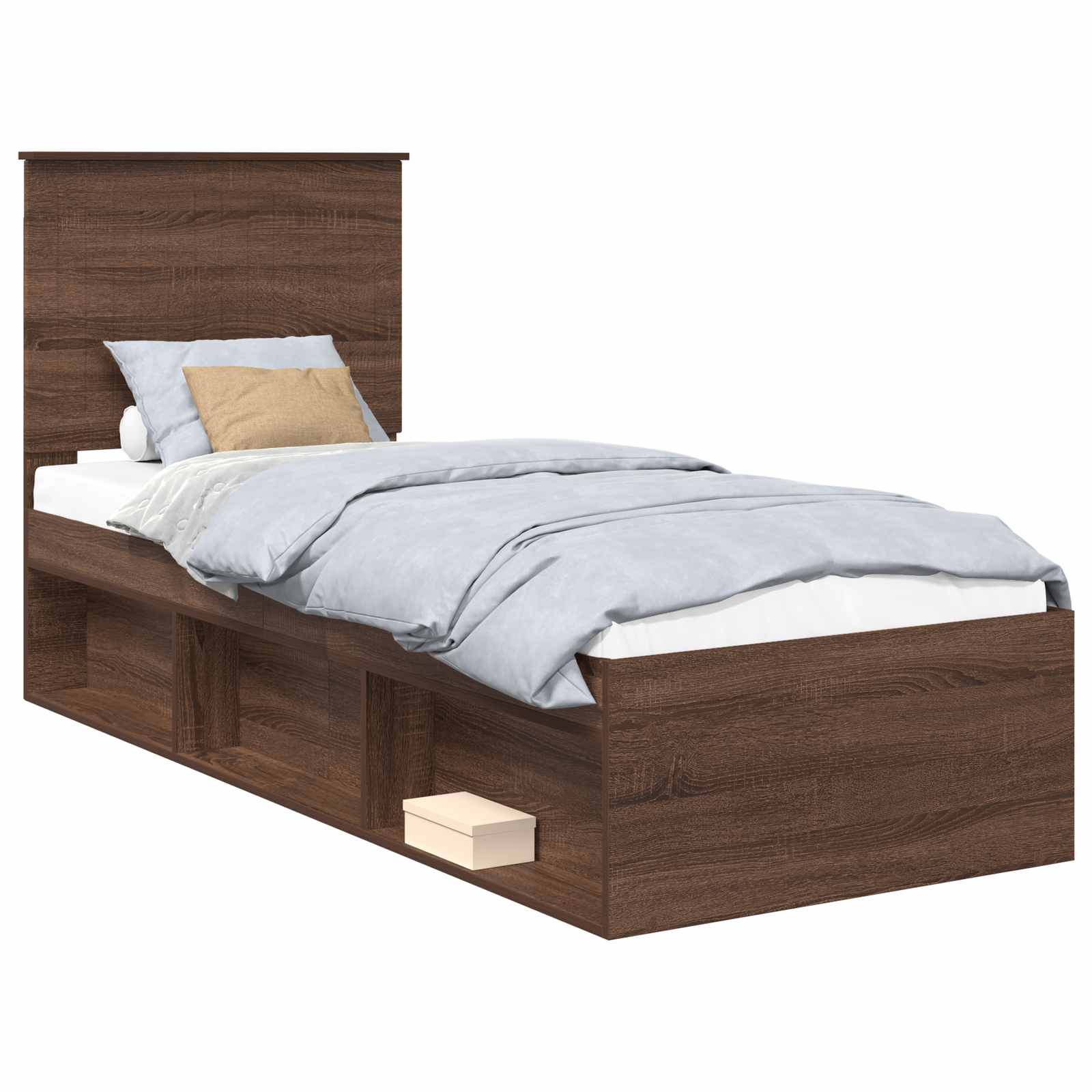 Cadre de lit Chêne brun 75 x 190 cm Bois de pin massif
