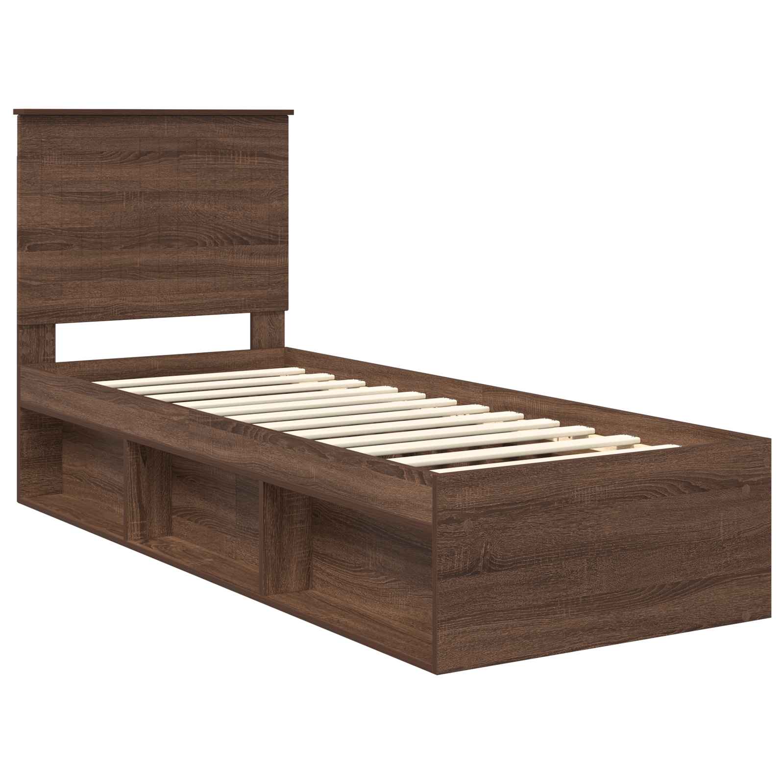 Cadre de lit Chêne brun 75 x 190 cm Bois de pin massif