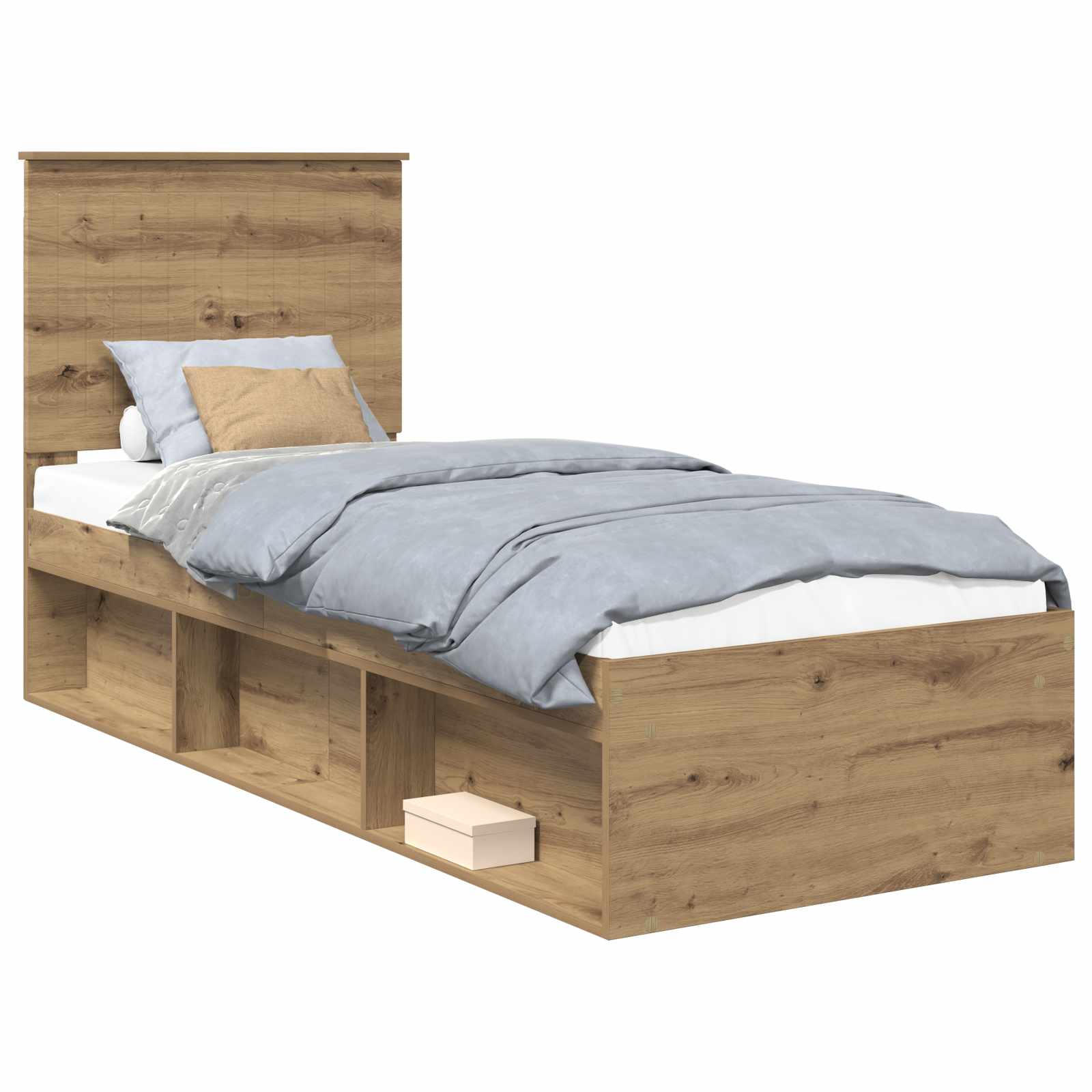 Cadre de lit Chêne artisan 75 x 190 cm Bois de pin massif - XIOS