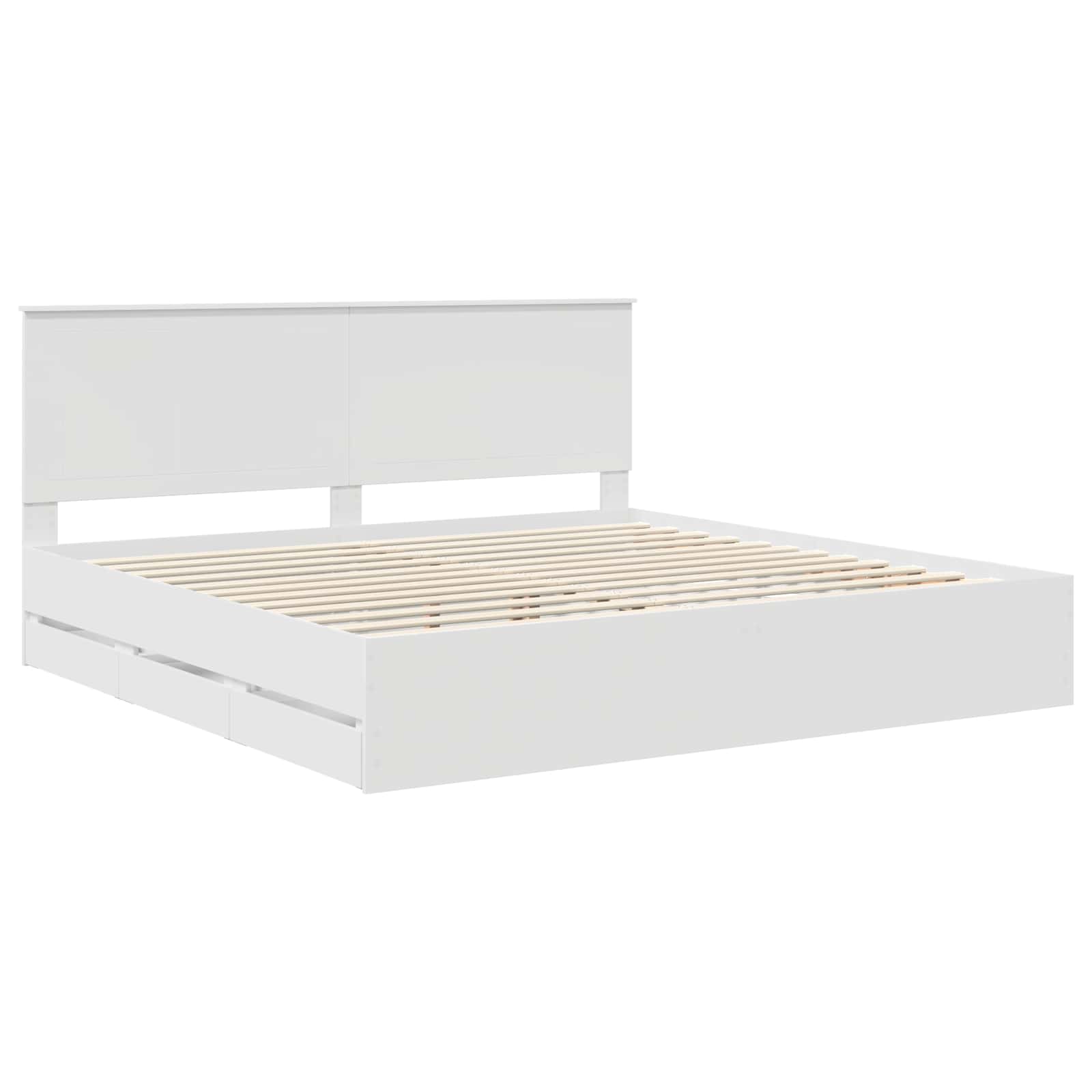 Cadre de lit avec tiroir Blanc 200 x 200 cm Bois Ingénierie - XIOS