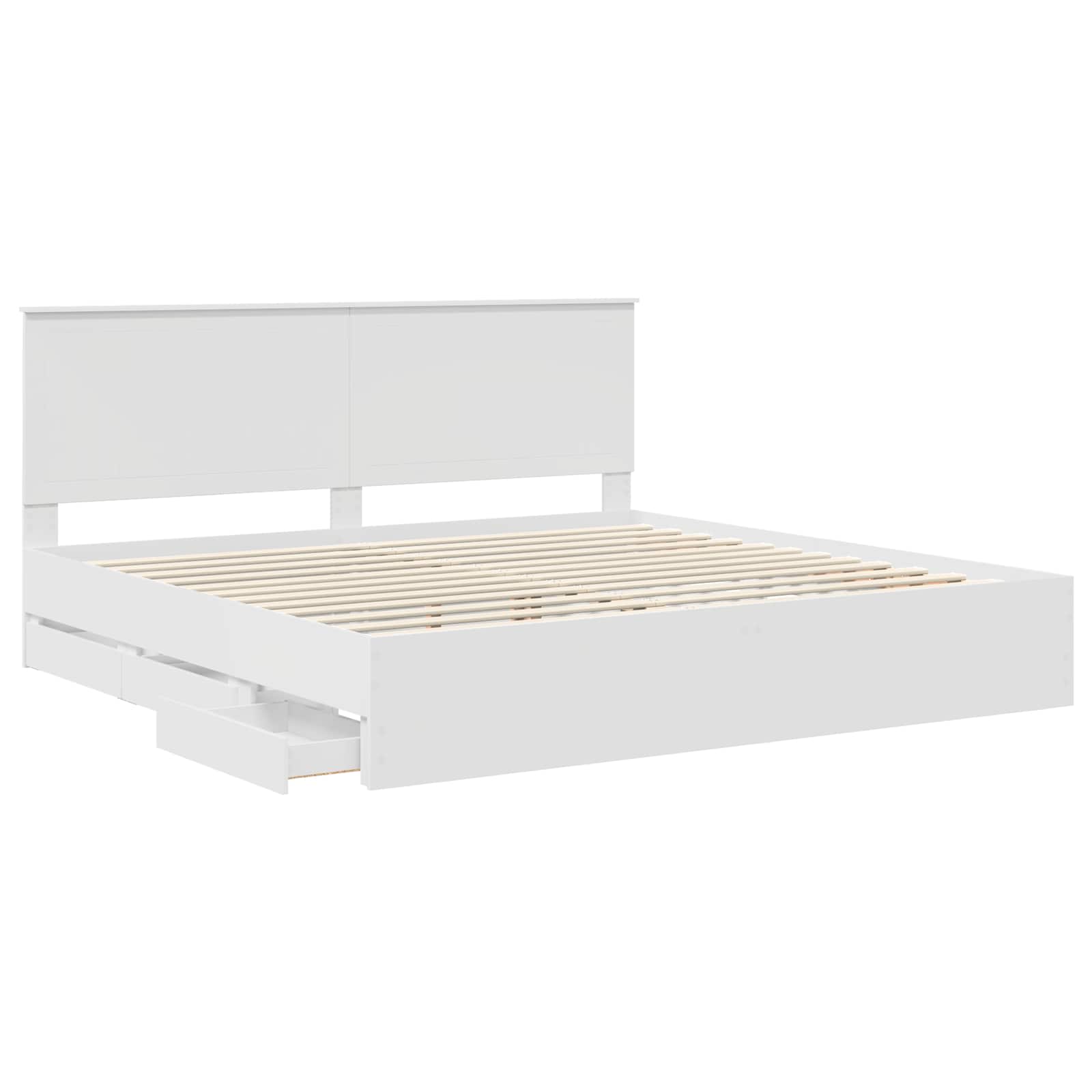 Cadre de lit avec tiroir Blanc 200 x 200 cm Bois Ingénierie - XIOS