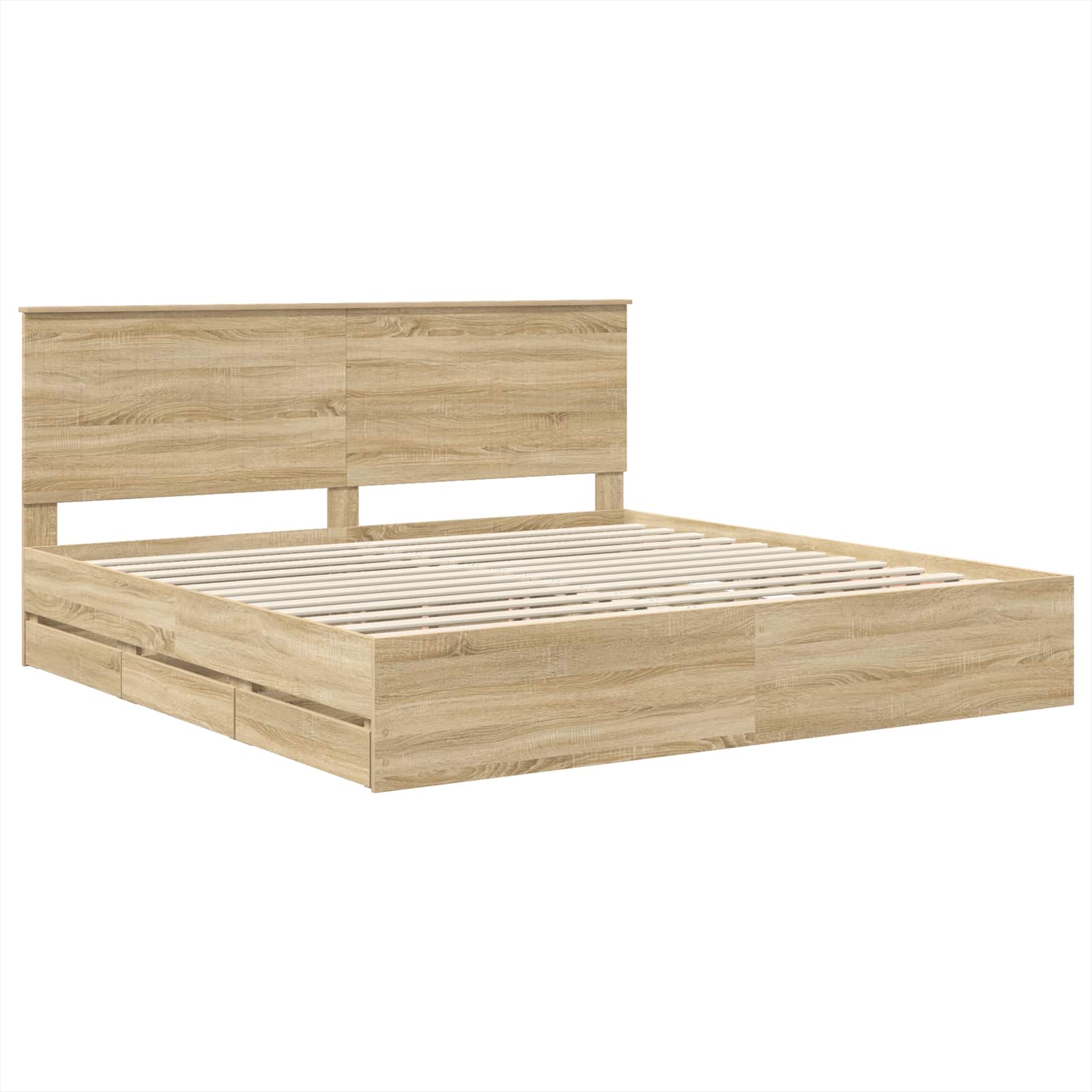 Cadre de lit Chêne Sonoma 200 x 200 cm Bois Ingénierie - XIOS