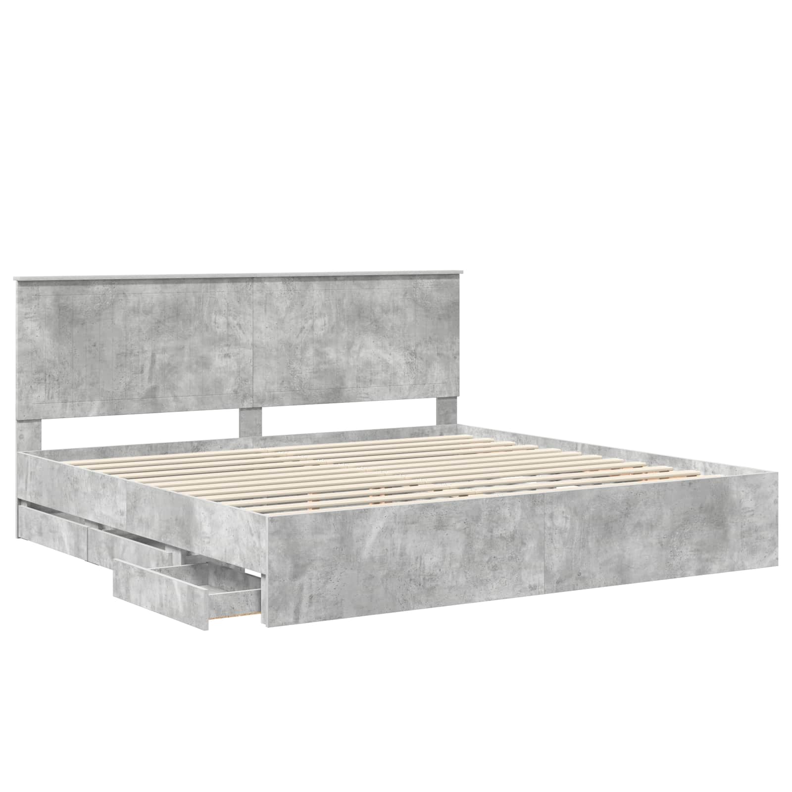 Cadre de lit Gris béton 200 x 200 cm Bois Ingénierie - XIOS