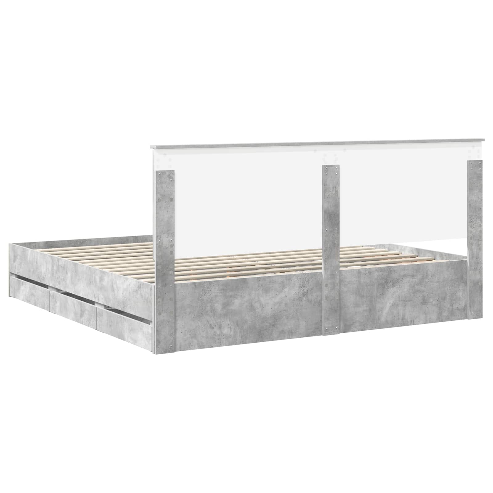 Cadre de lit Gris béton 200 x 200 cm Bois Ingénierie - XIOS